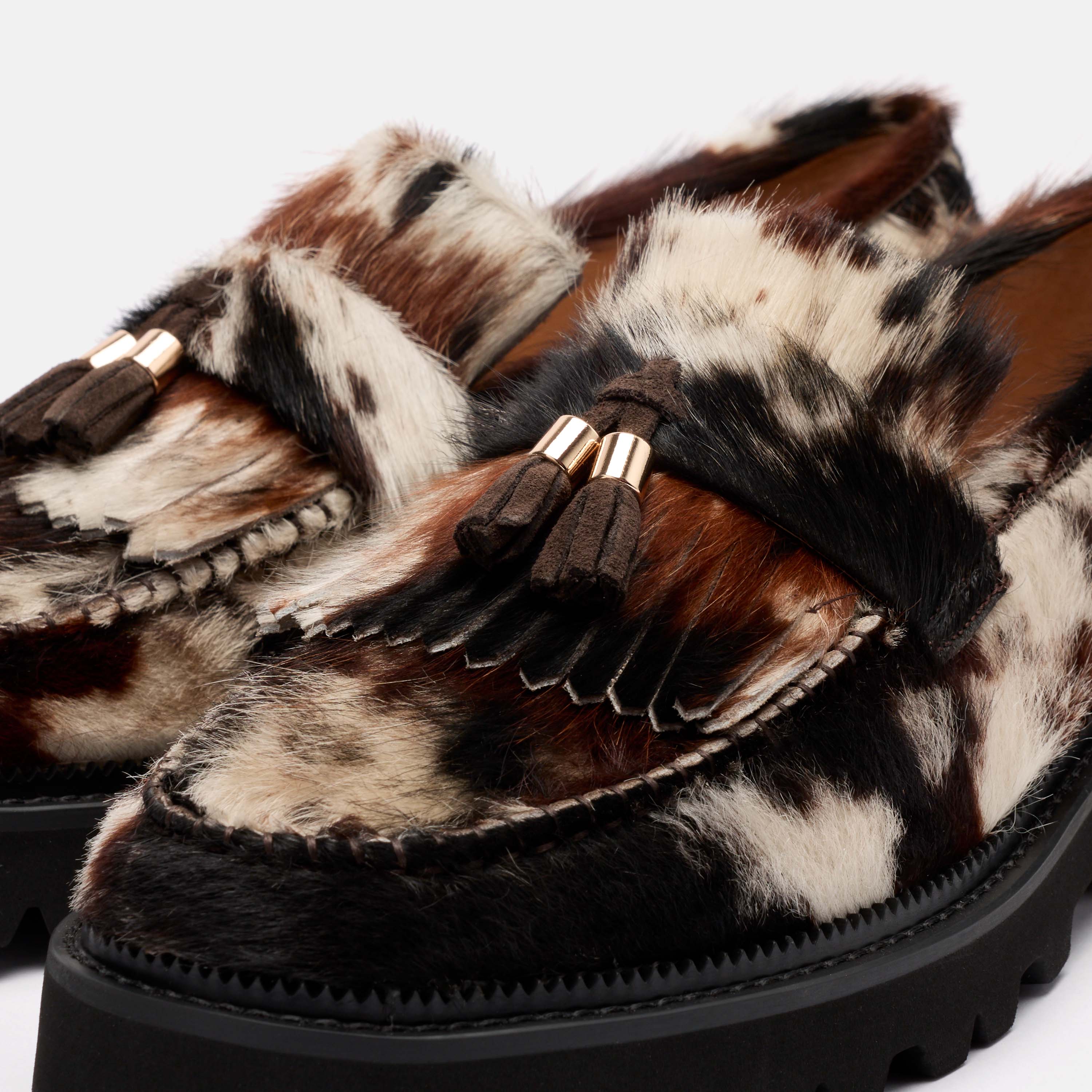 Journey Dark Horse Pony Hair Lug Tassel Loafer