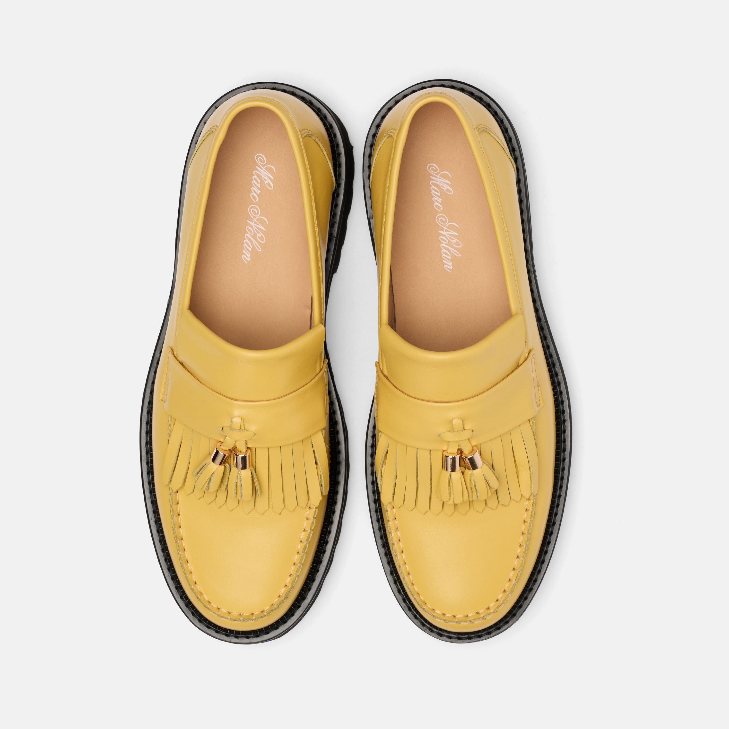 Journey Yellow Leather Lug Tassel Loafer
