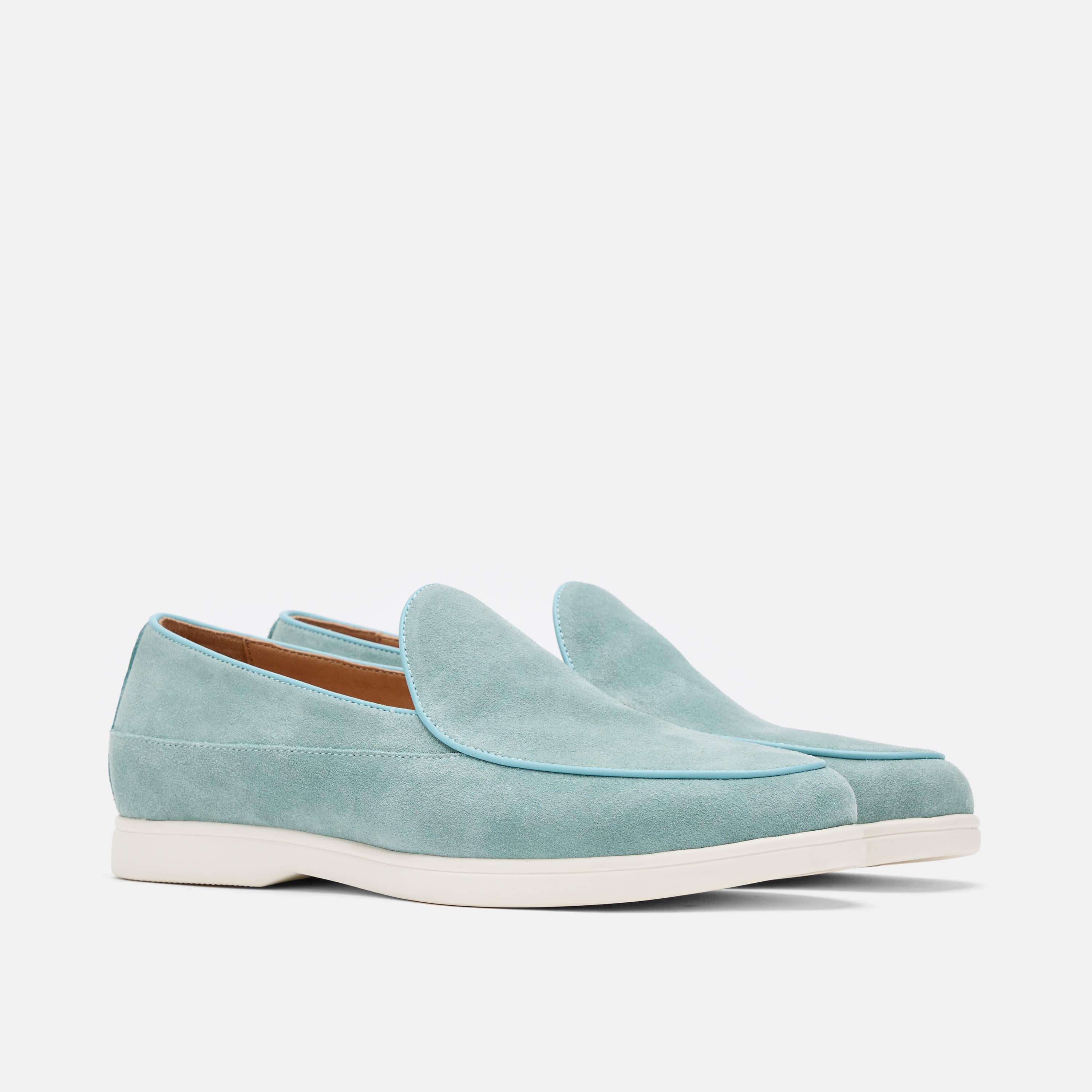 Alessandro Light Blue Suede Venetian Loafers