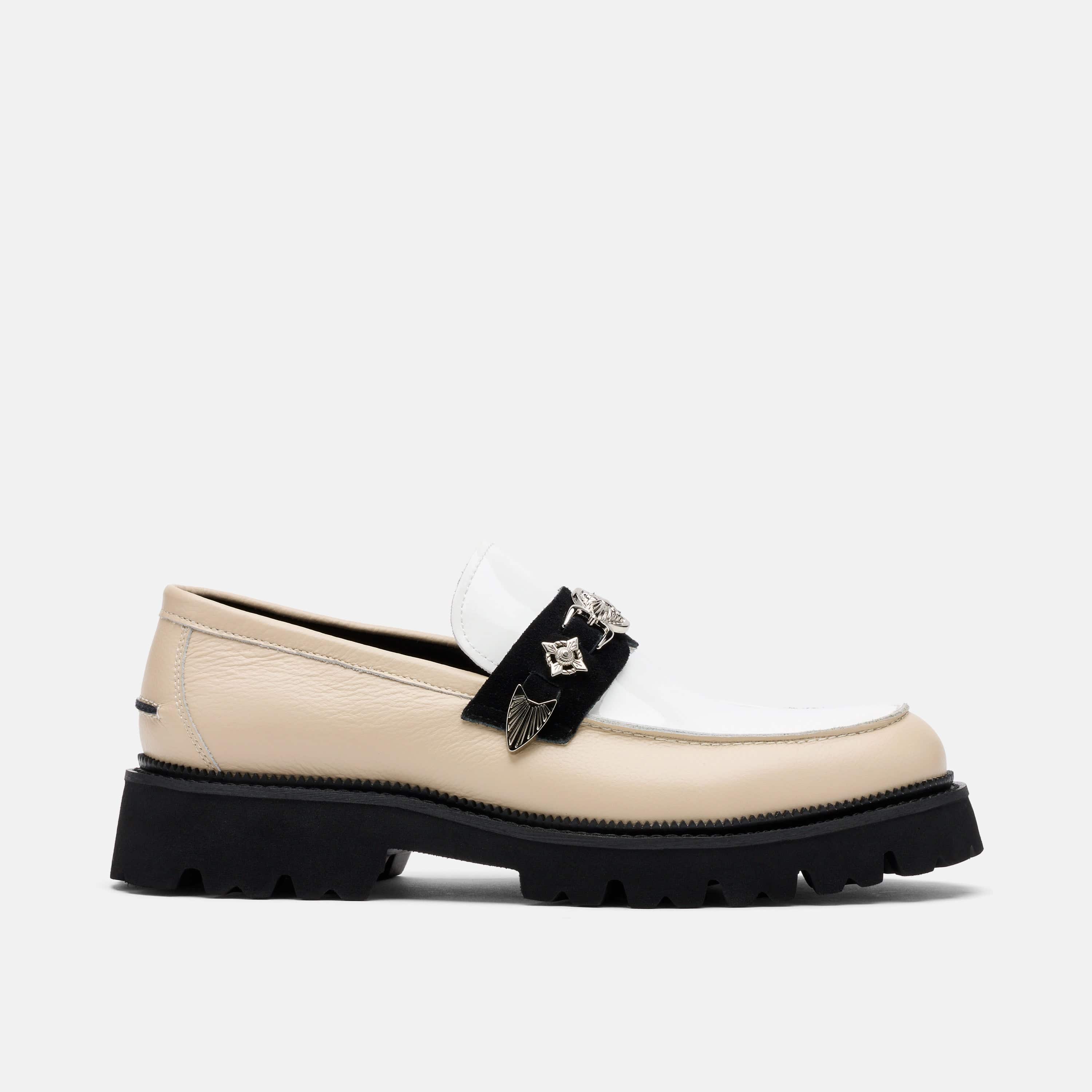 Mrr33d 'Love Only' Cream/White Lug Bit Loafers