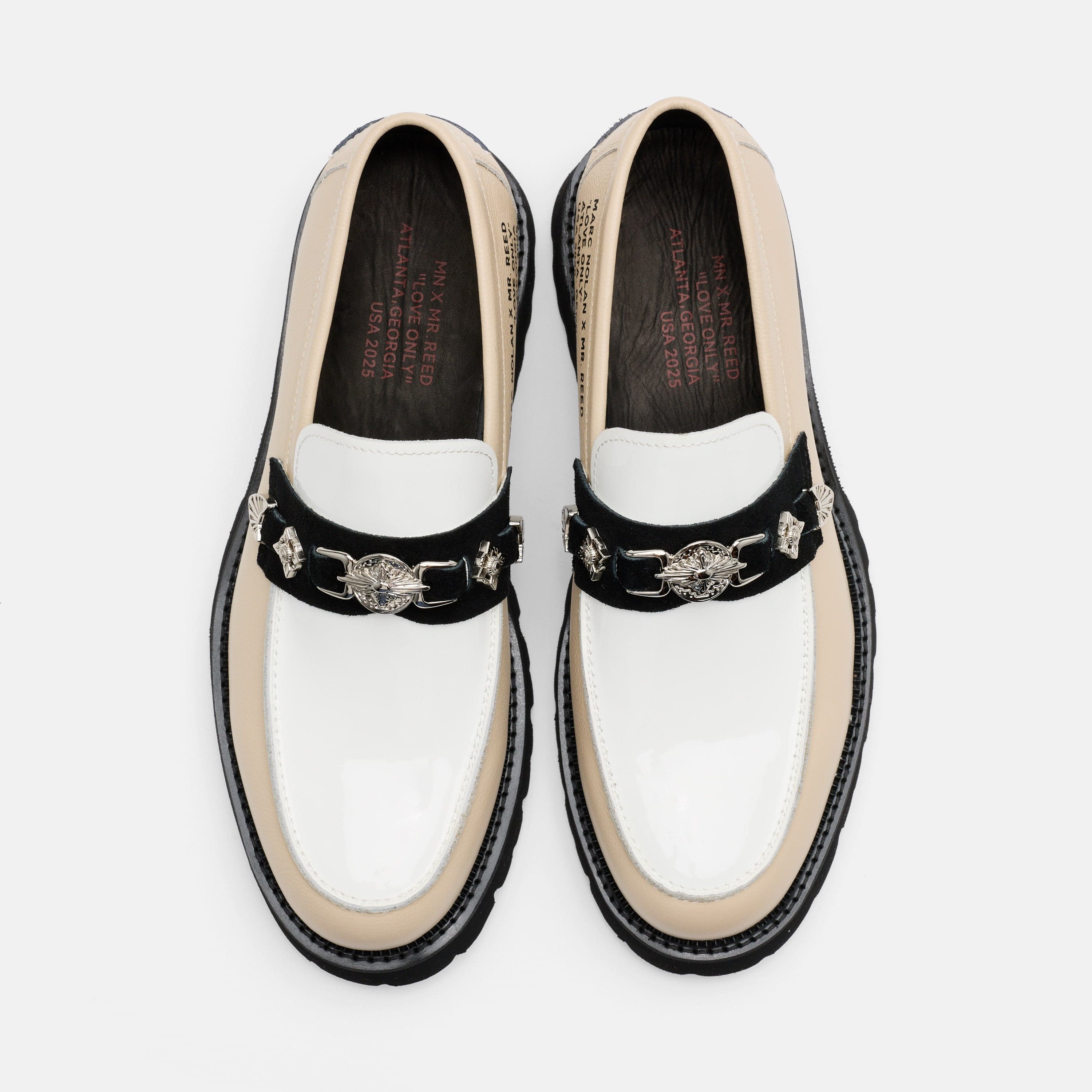 Mrr33d 'Love Only' Cream/White Lug Bit Loafers
