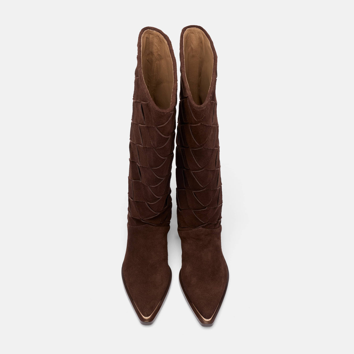 Maverick Brown Woven Suede Knee-High Boot