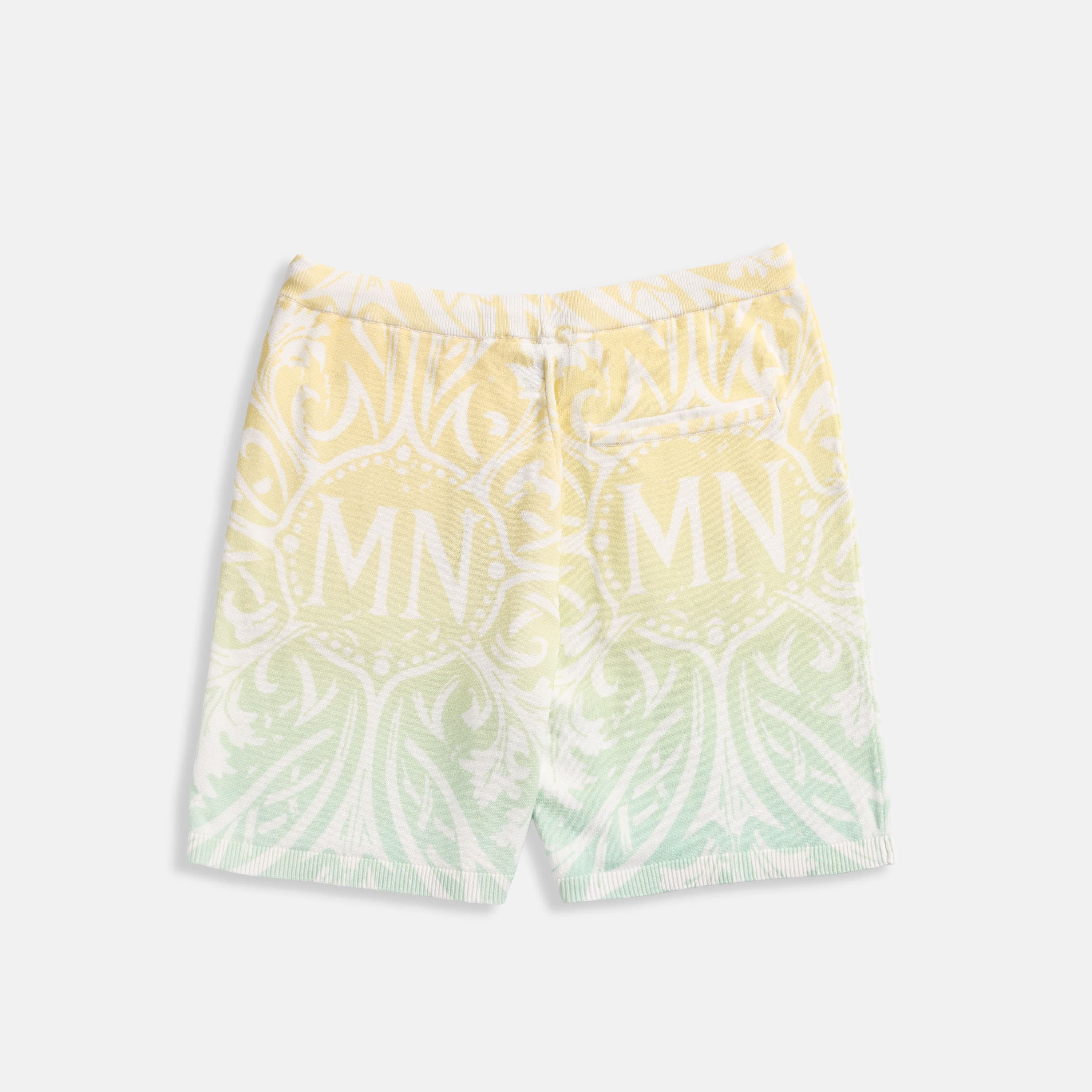 Marc Nolan Knit Monogram Shorts - Citron Ombre