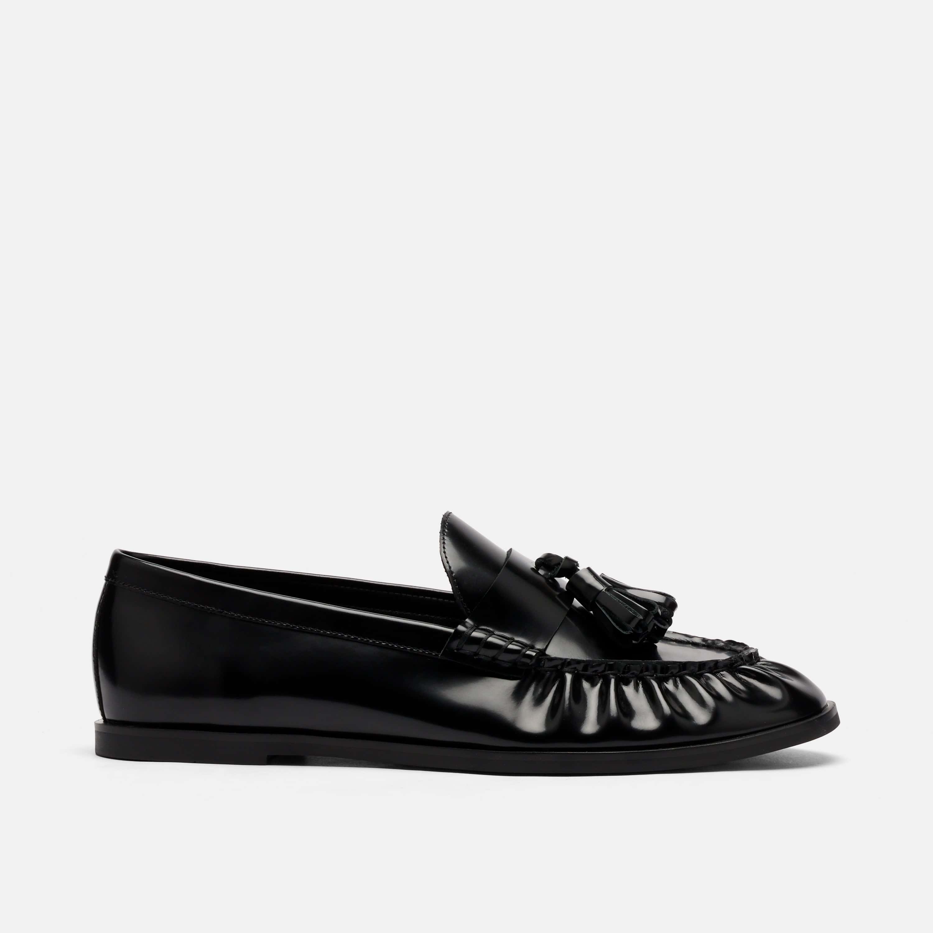 Morgan Black Patent Leather Tassel Loafers