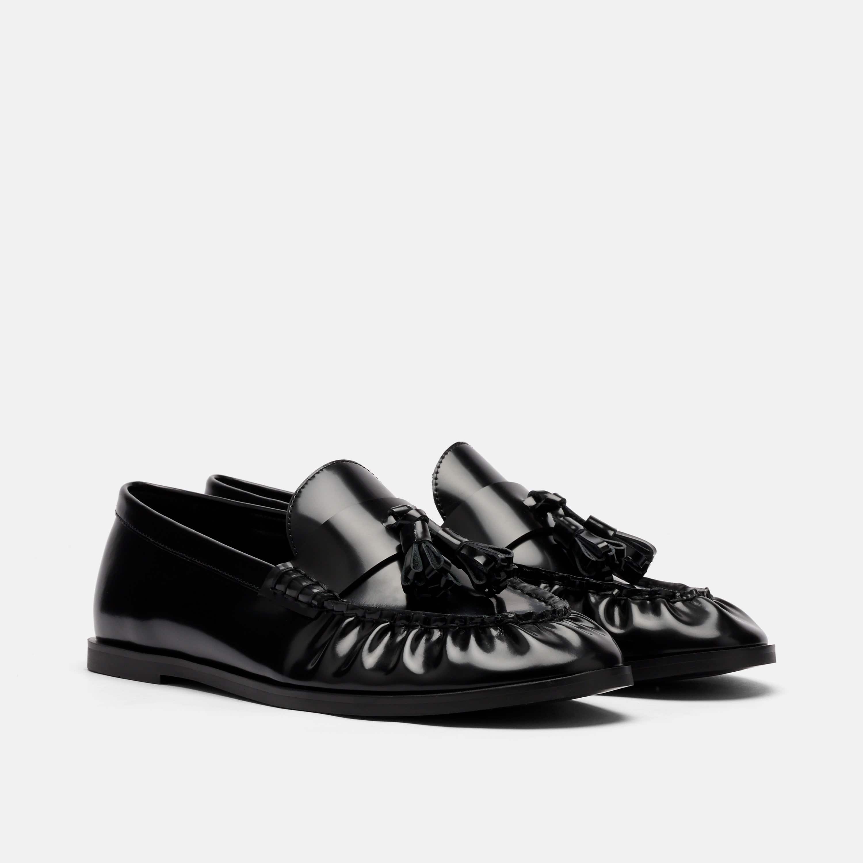 Morgan Black Patent Leather Tassel Loafers