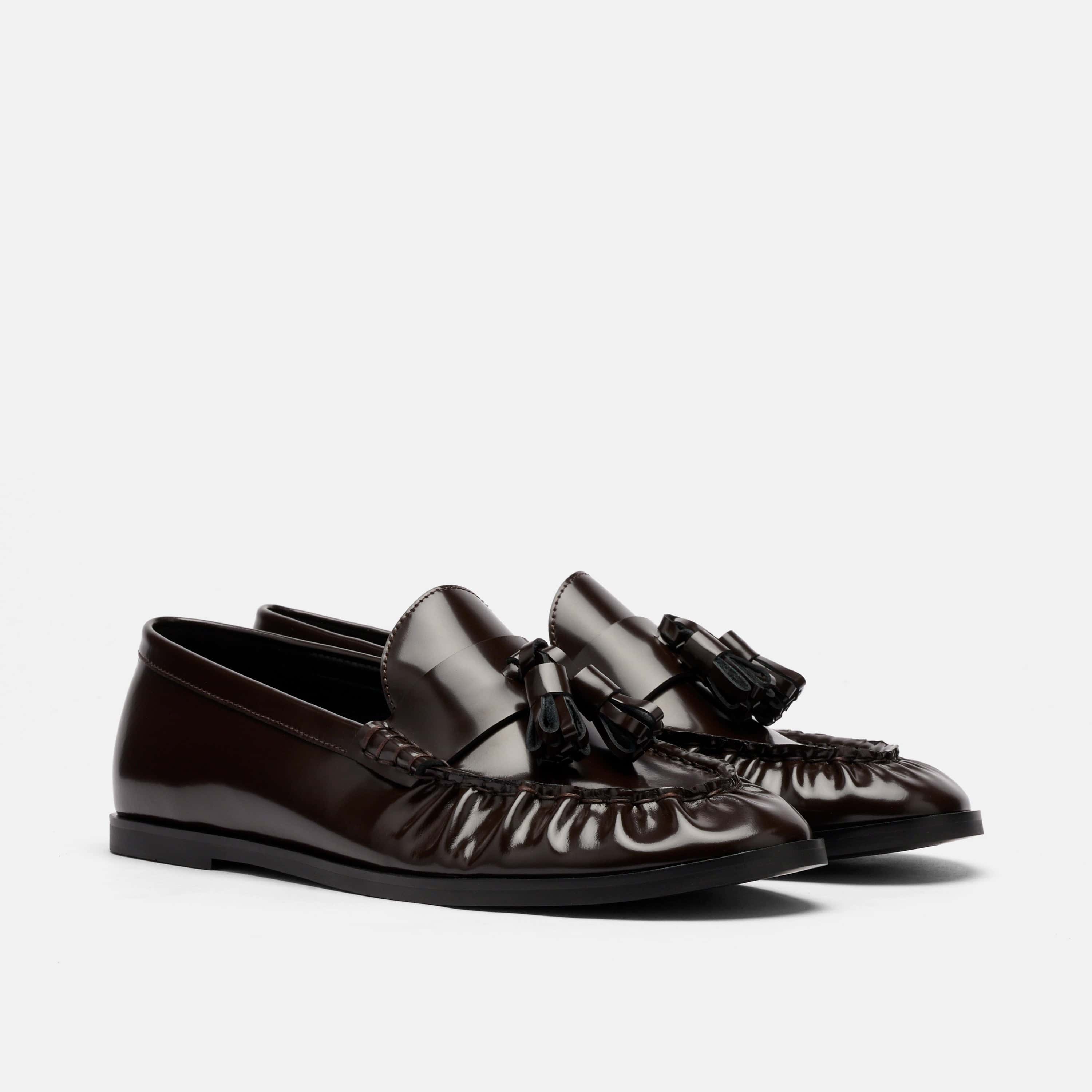 Morgan Dark Cherry Patent Leather Tassel Loafers