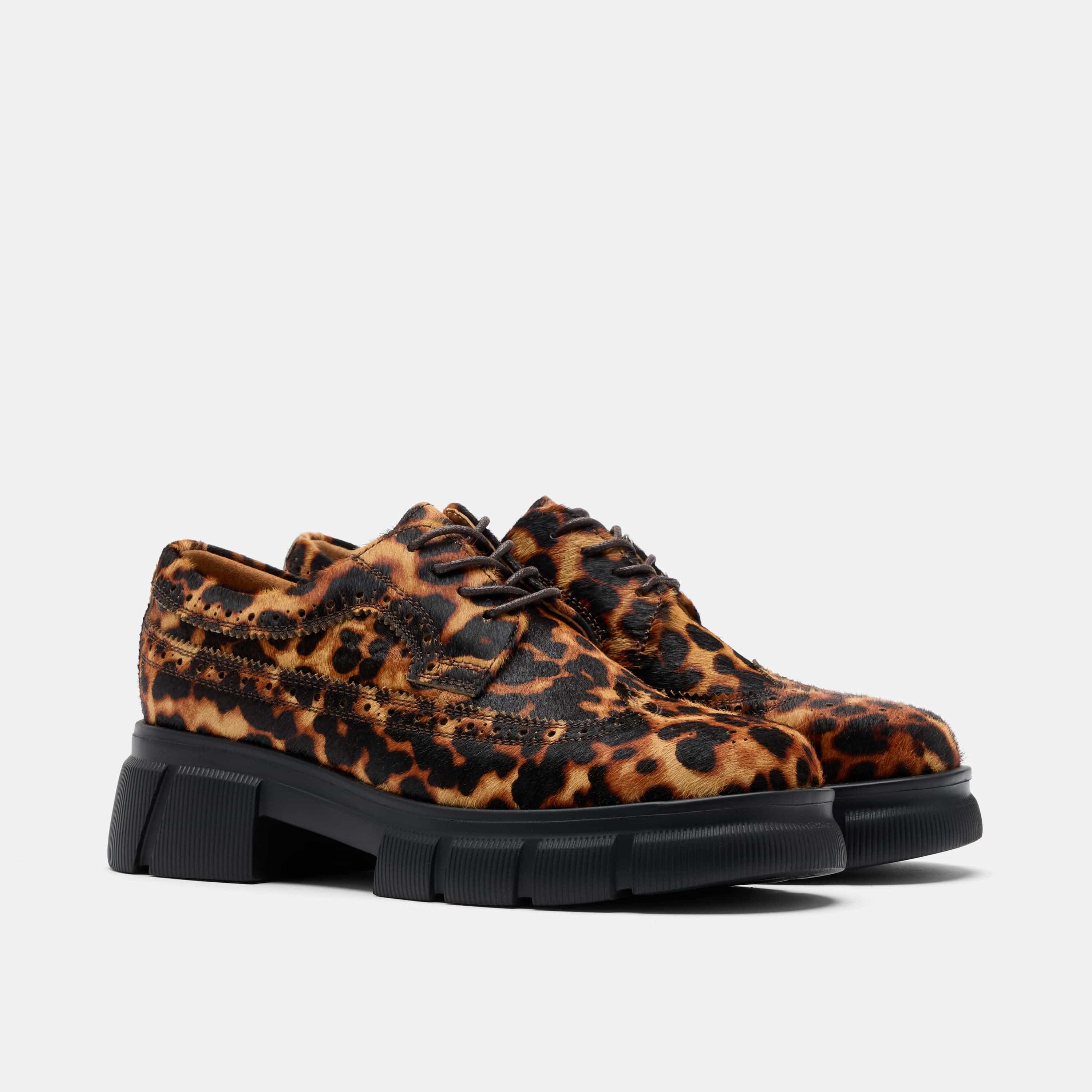 Ms. Alexander Leopard Lug Wingtip Derby