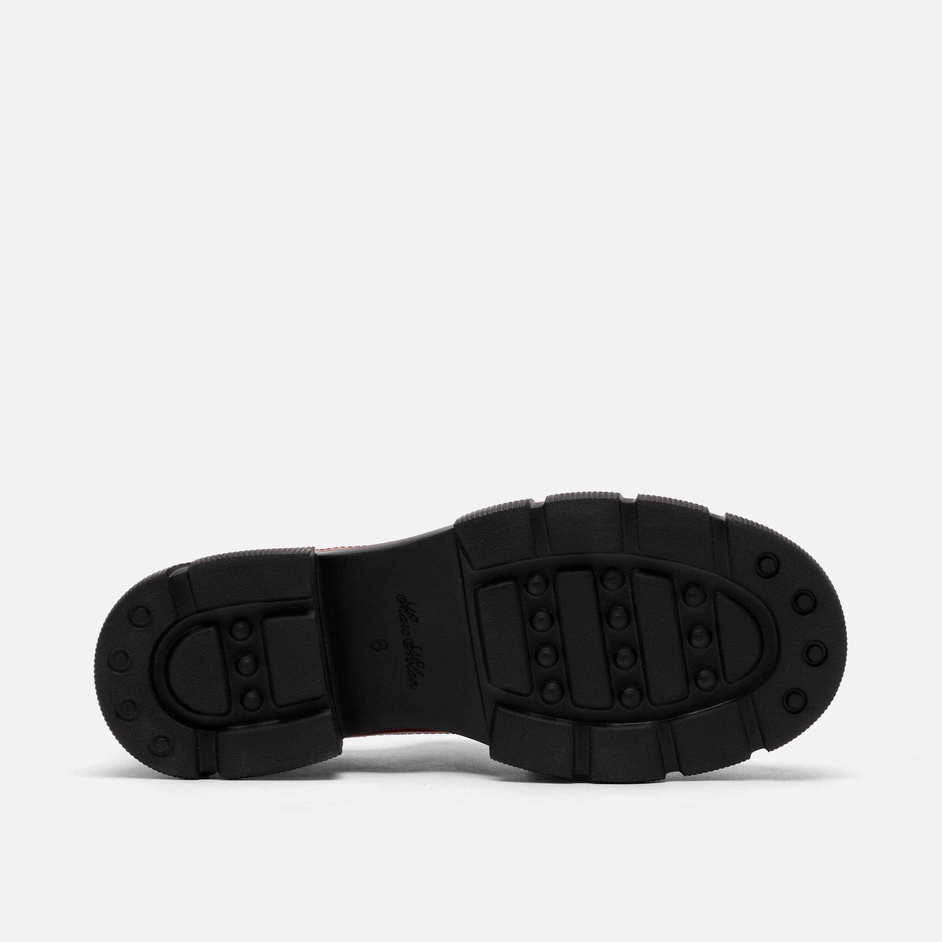 Ms. Alexander Red Patent Leather Lug Wingtip Derby