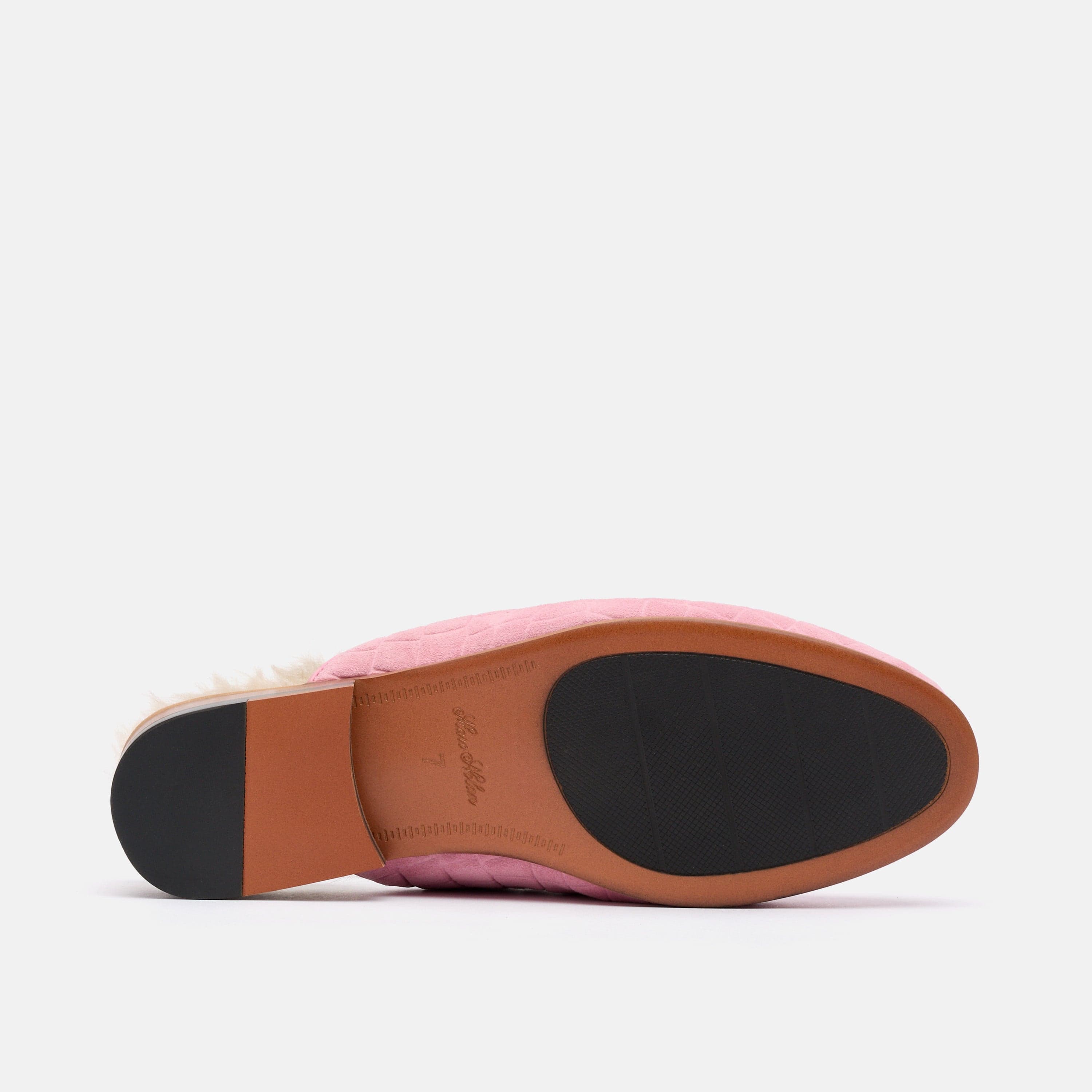 Ms. Del Mar Pink Croc Suede Loafer Mule