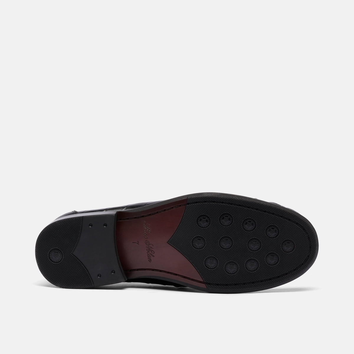 Ms. Kennedy Black Croc Pleated Penny Loafer
