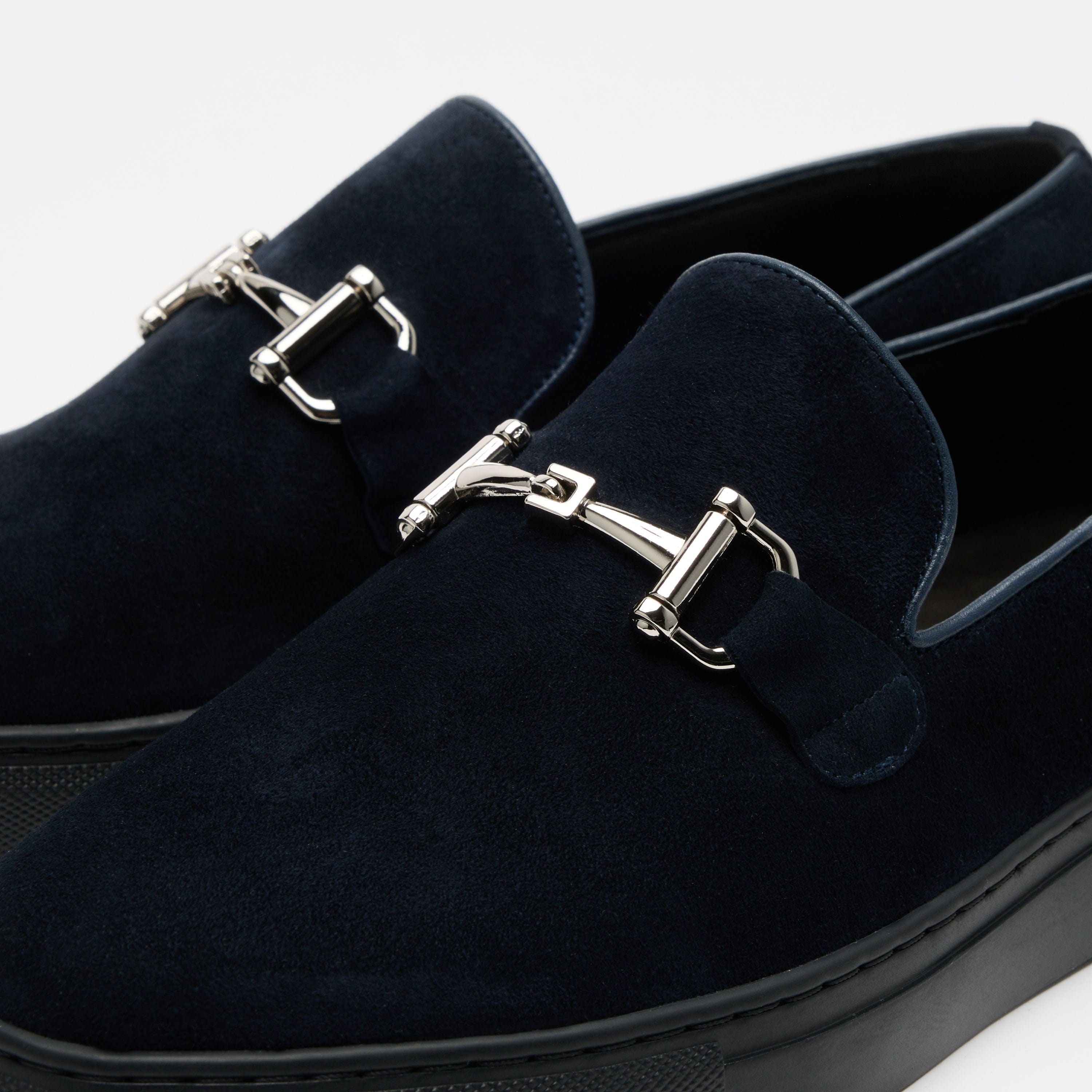 Boardwalk Navy Suede Horse-Bit Sneakers