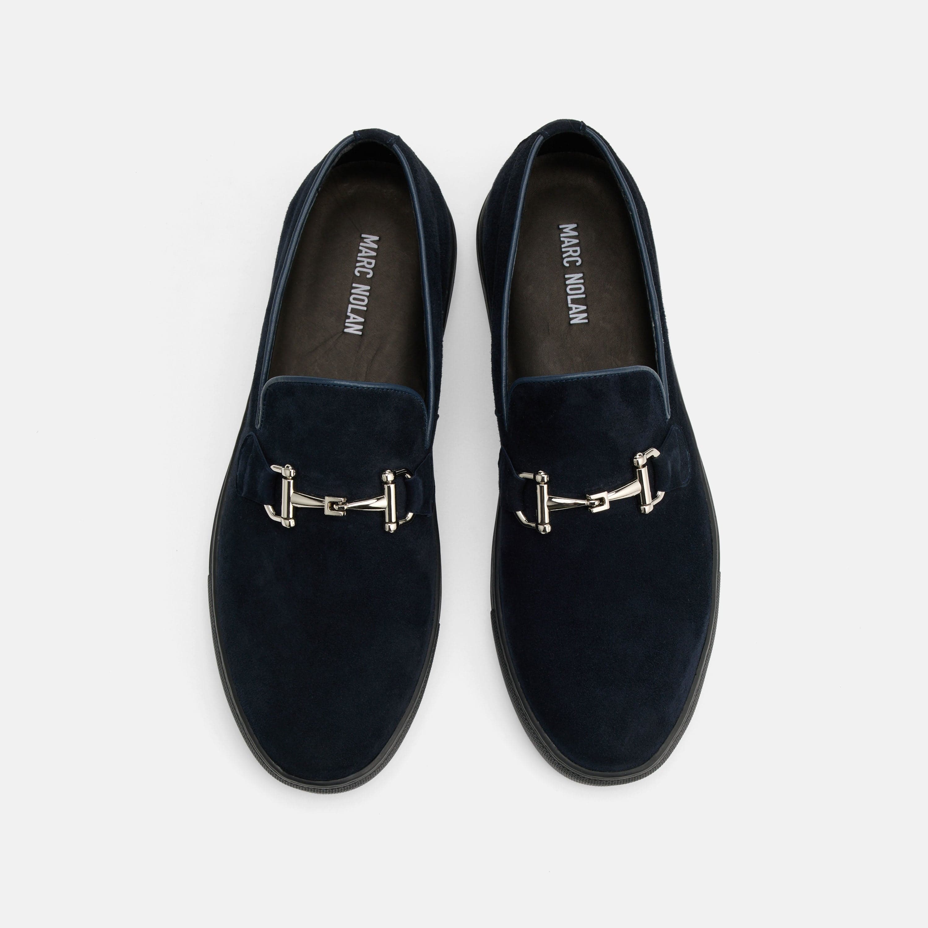 Boardwalk Navy Suede Horse-Bit Sneakers