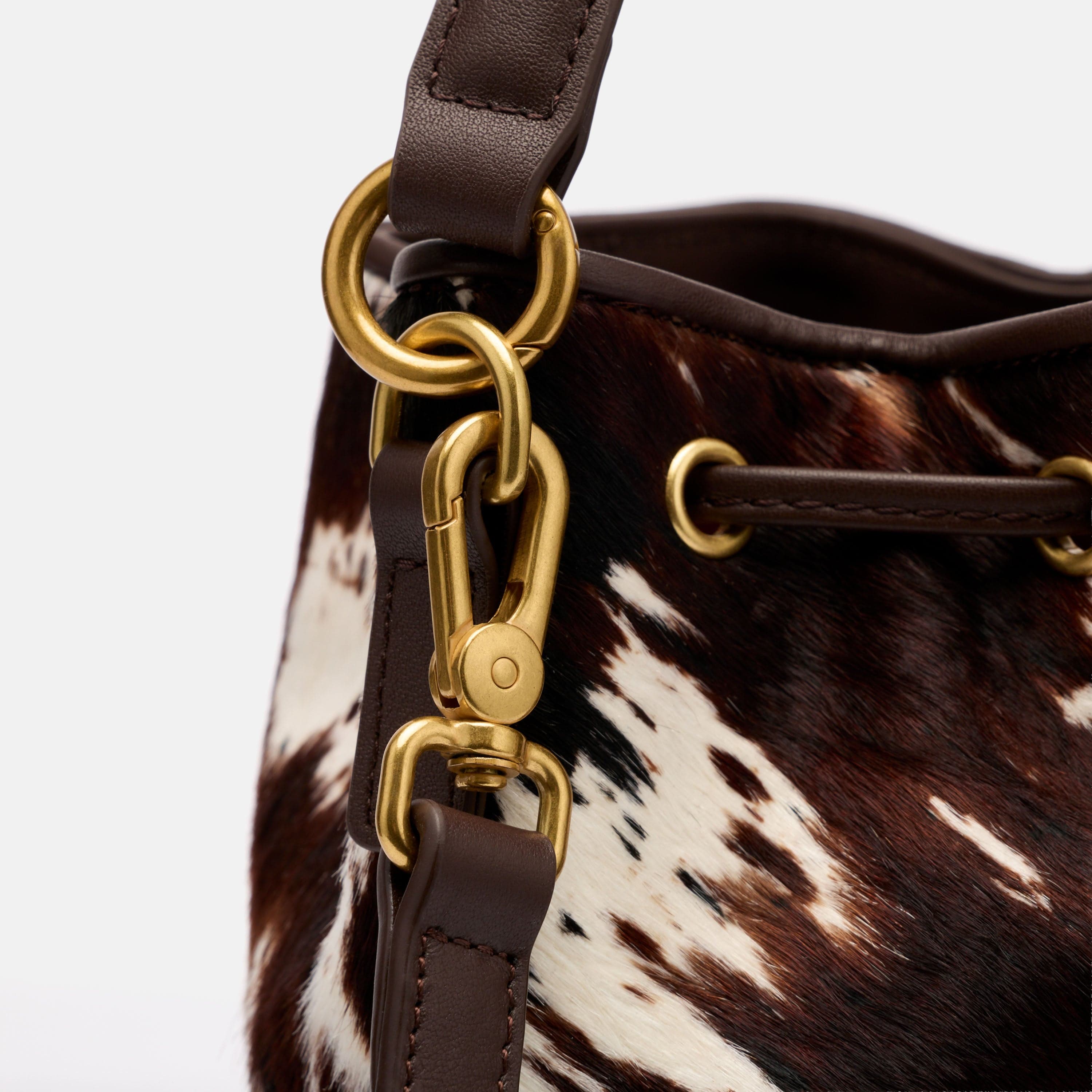 Nora Dark Horse Pony Hair Bucket Bag