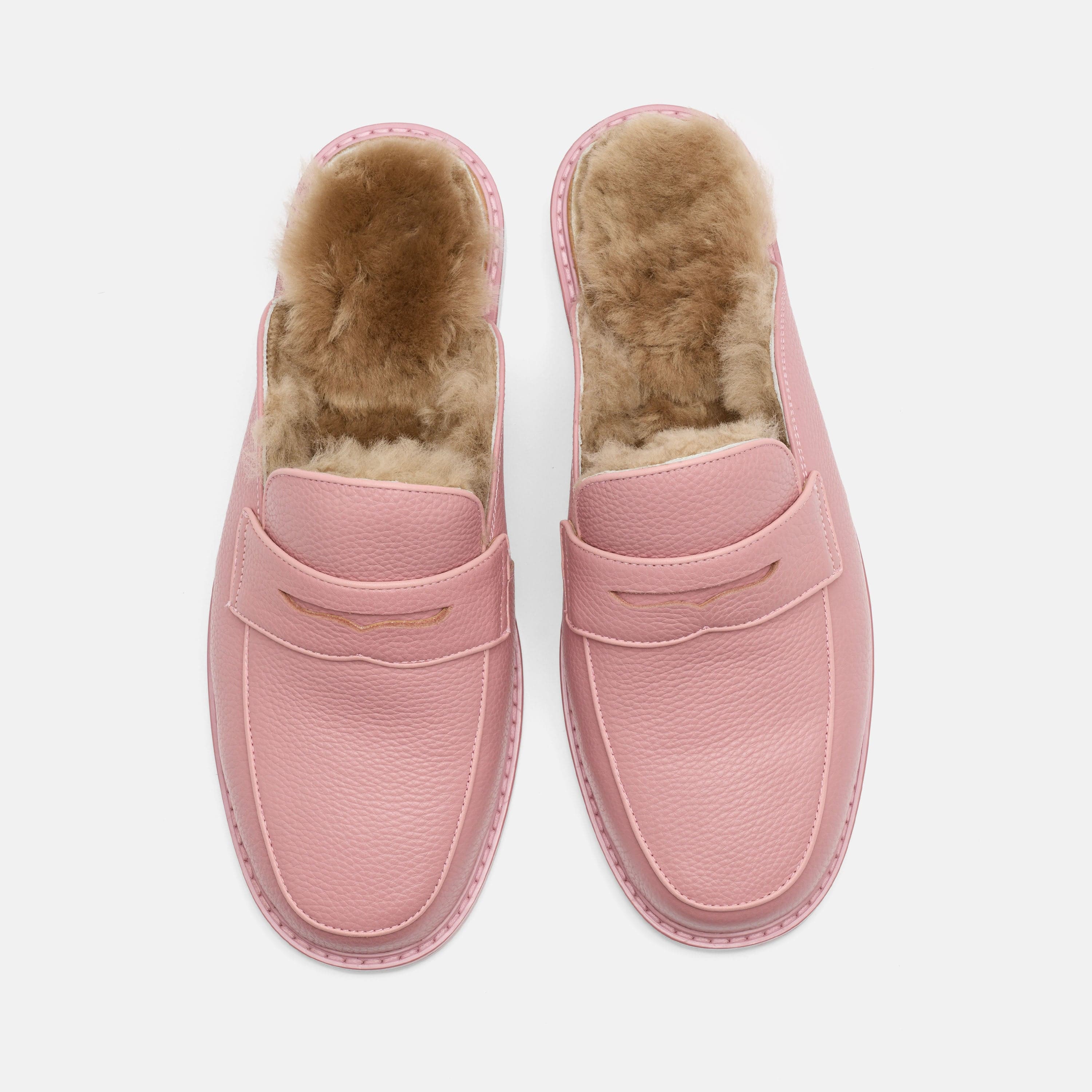 Del Mar Pink Leather Loafer Mules