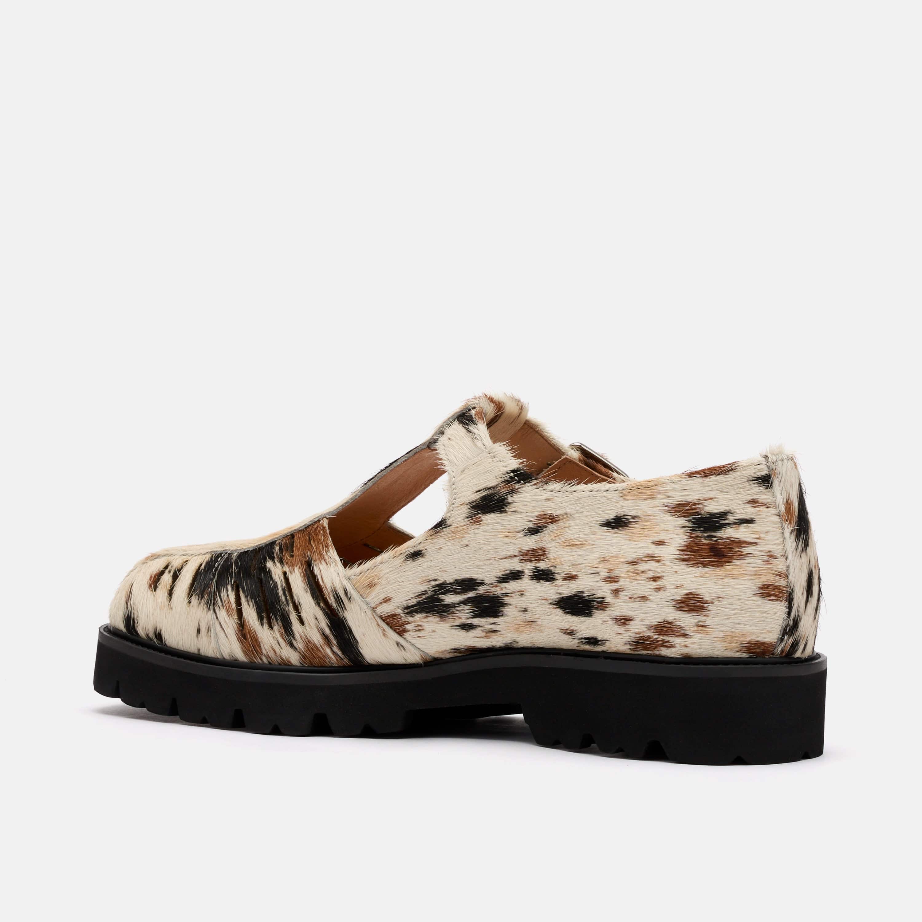 Rocky Appaloosa Pony Hair Lug Mary Jane Shoes