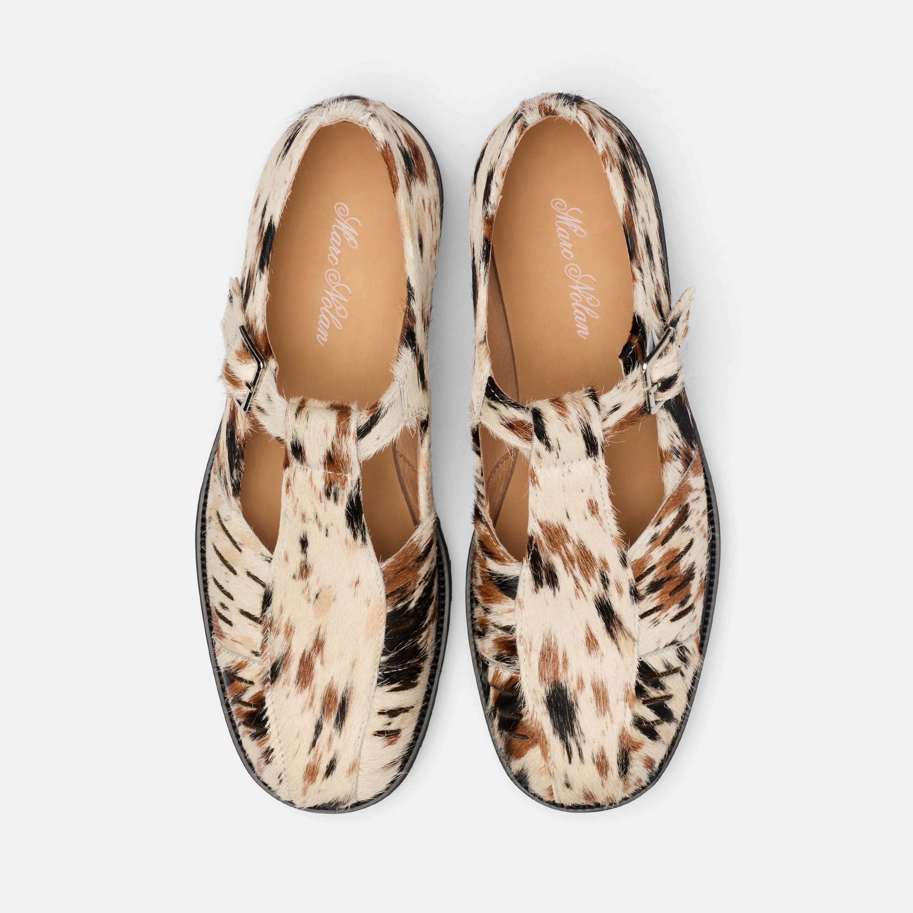 Rocky Appaloosa Pony Hair Lug Mary Jane Shoes