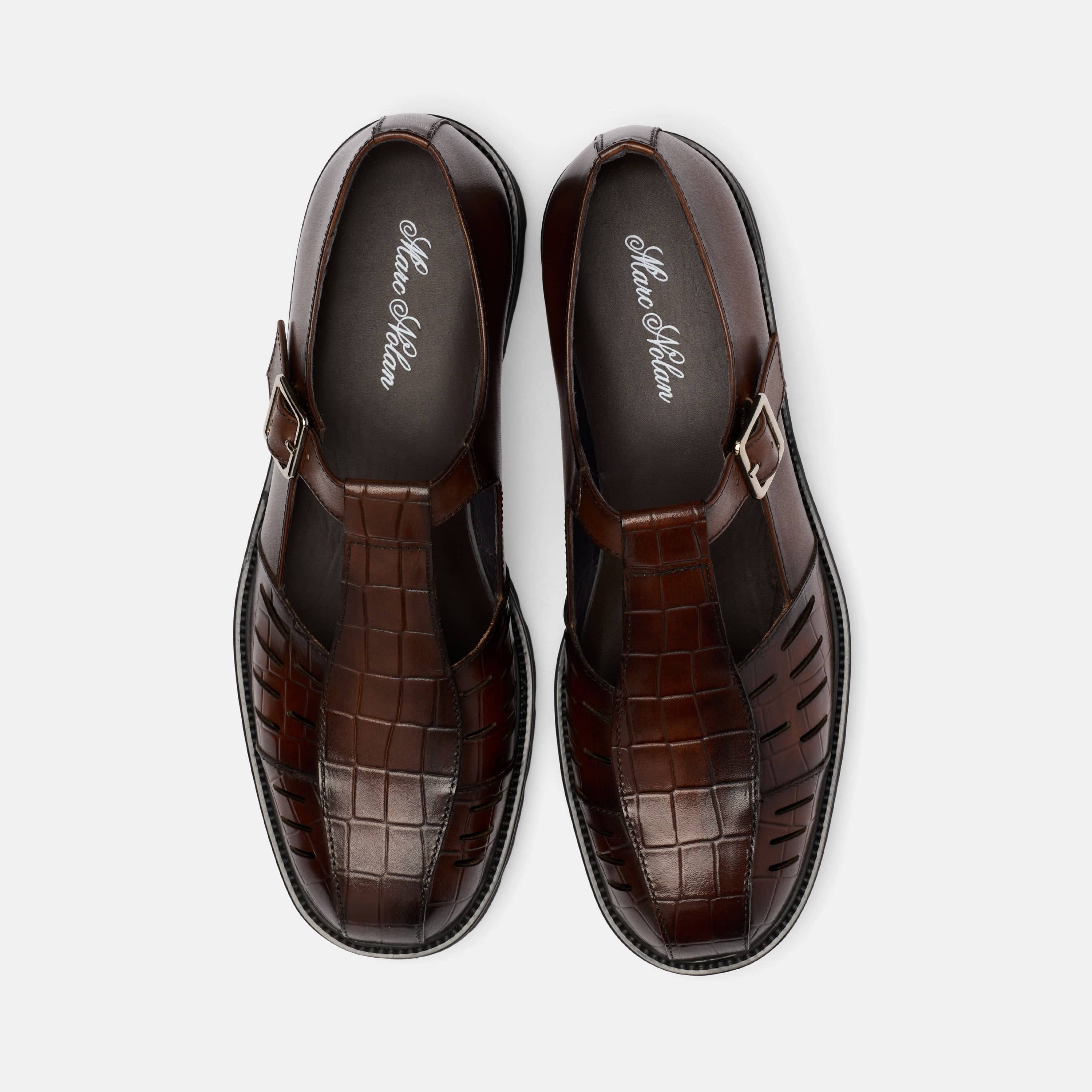 Rocky Brown Leather Lug Mary Jane Shoes