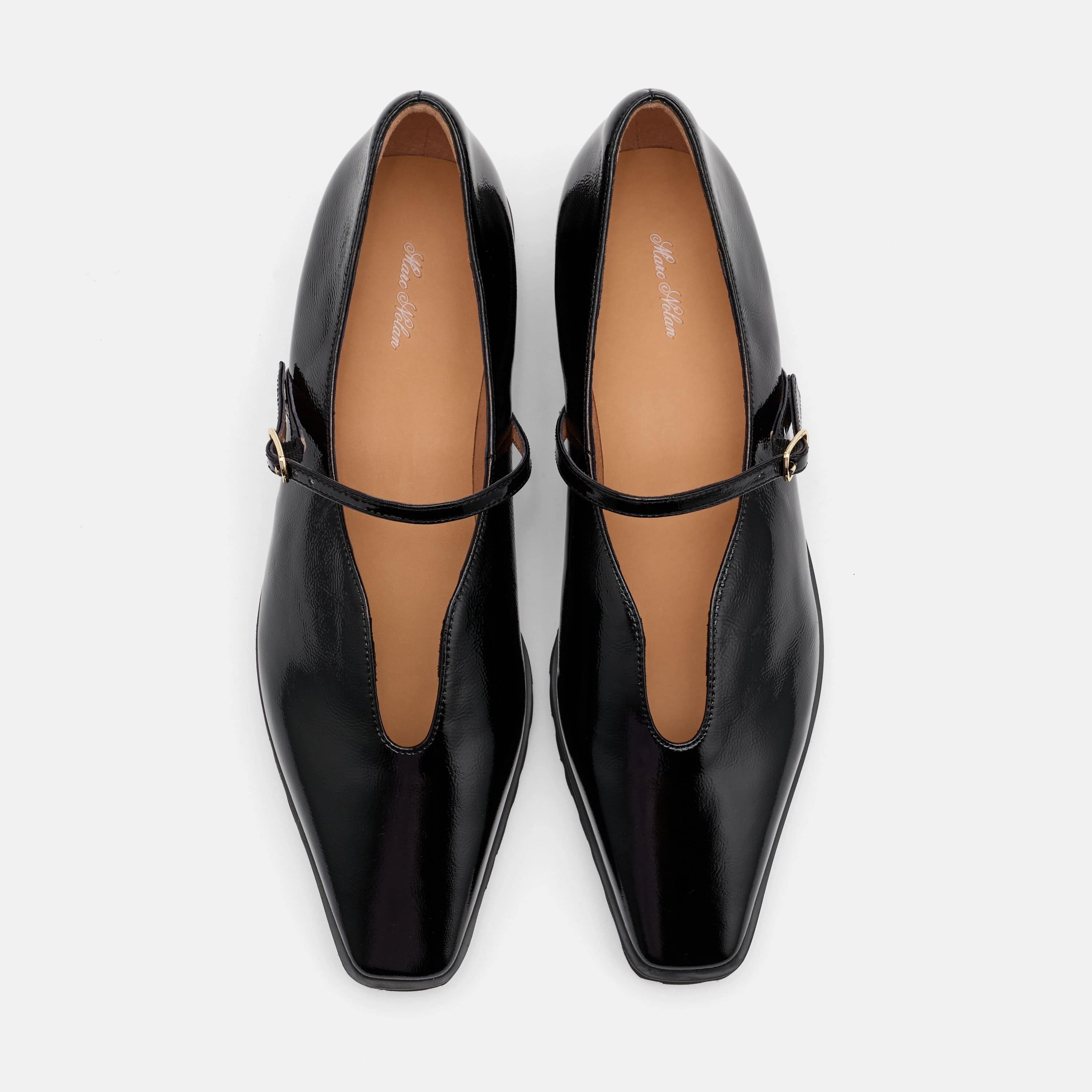 Roxie Black Patent Leather Lug Mary Janes