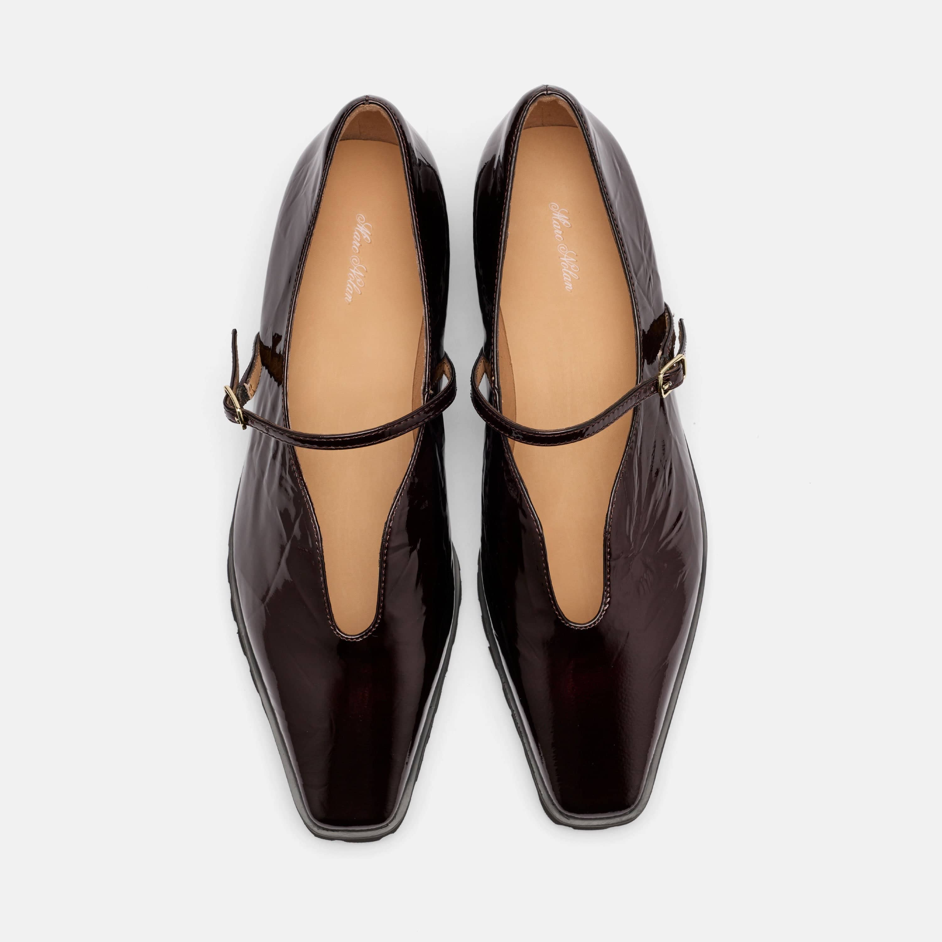 Roxie Wine Patent Leather Lug Mary Janes