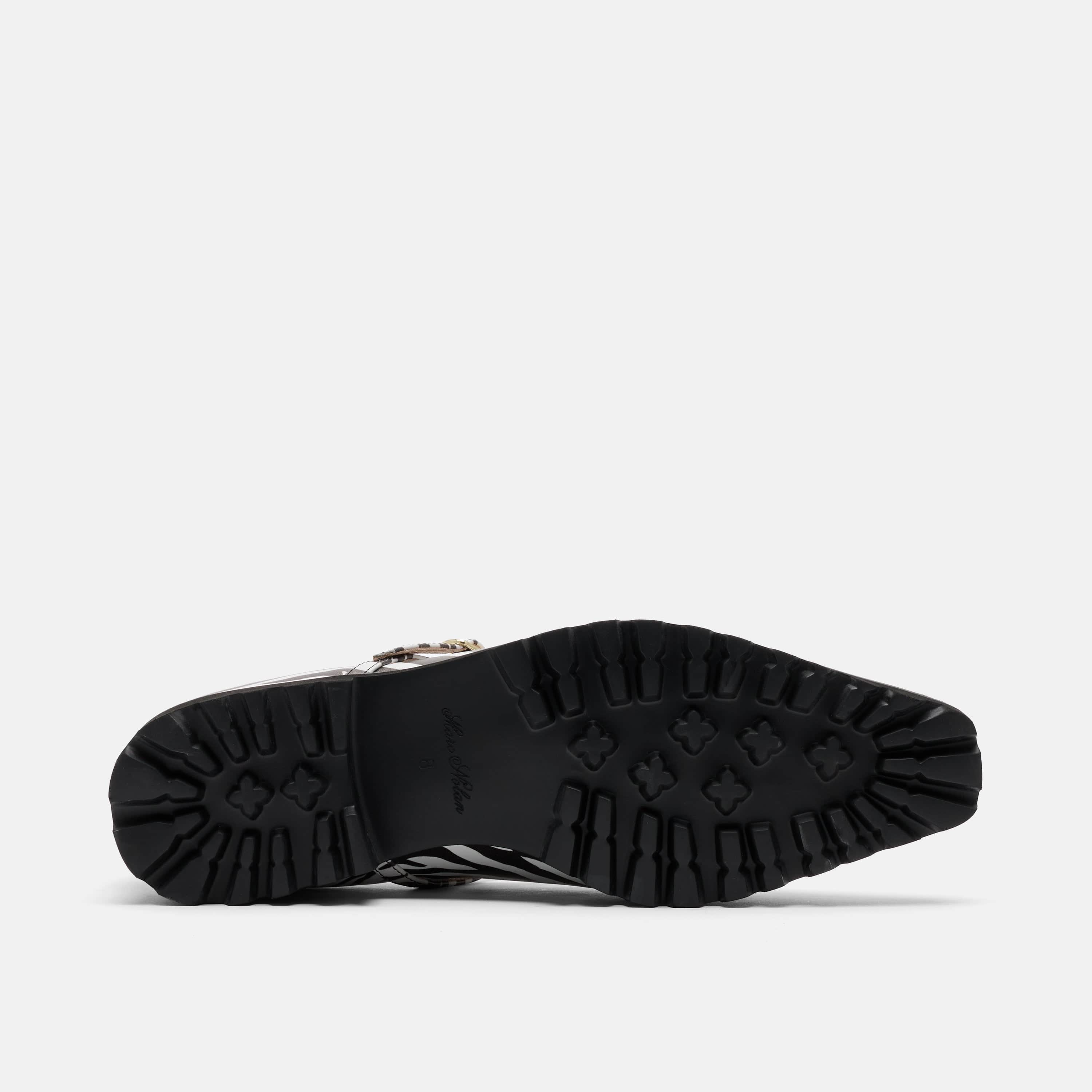 Roxie Zebra Print Leather Lug Mary Janes