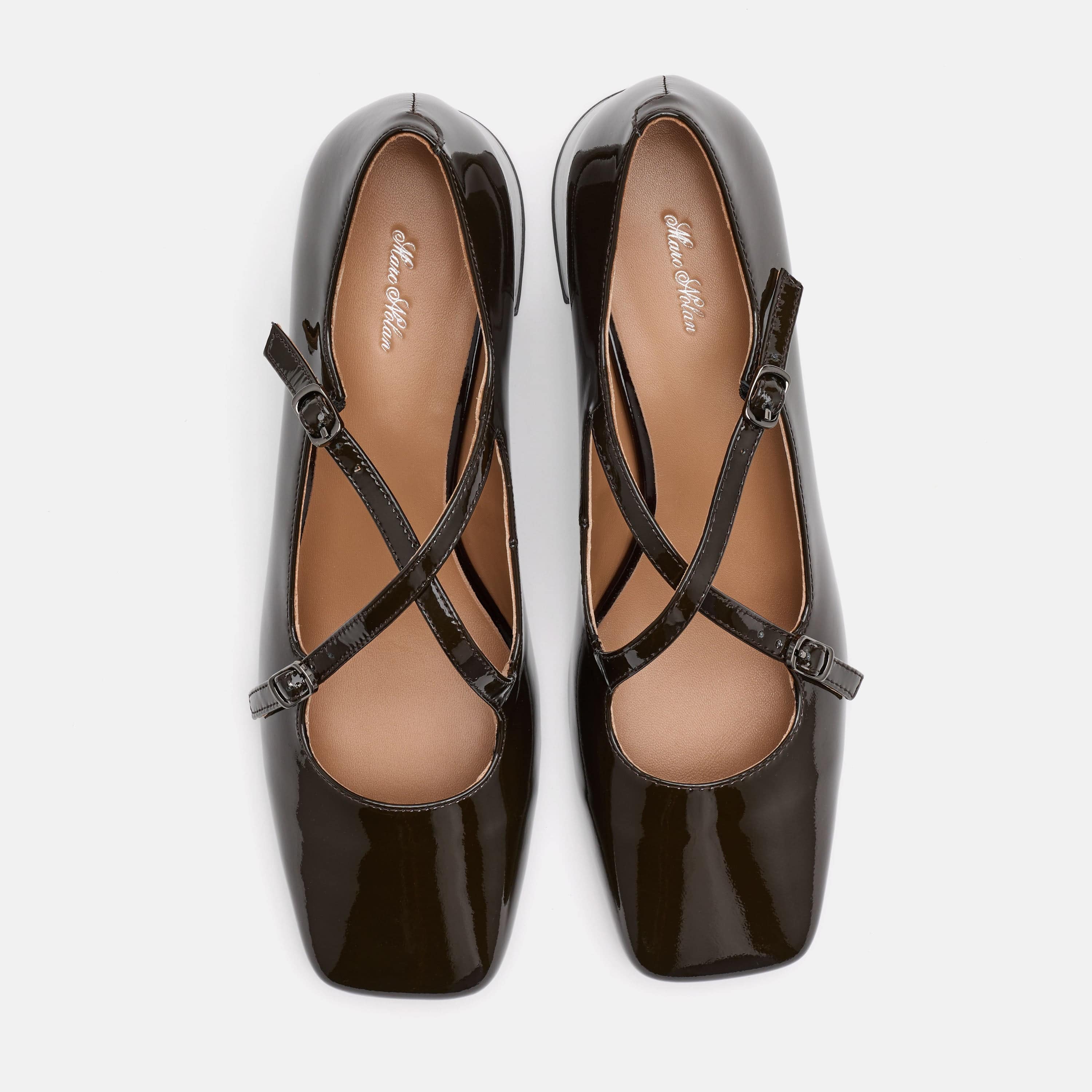 Ruby Dark Green Patent Leather Mary Jane Block Heels