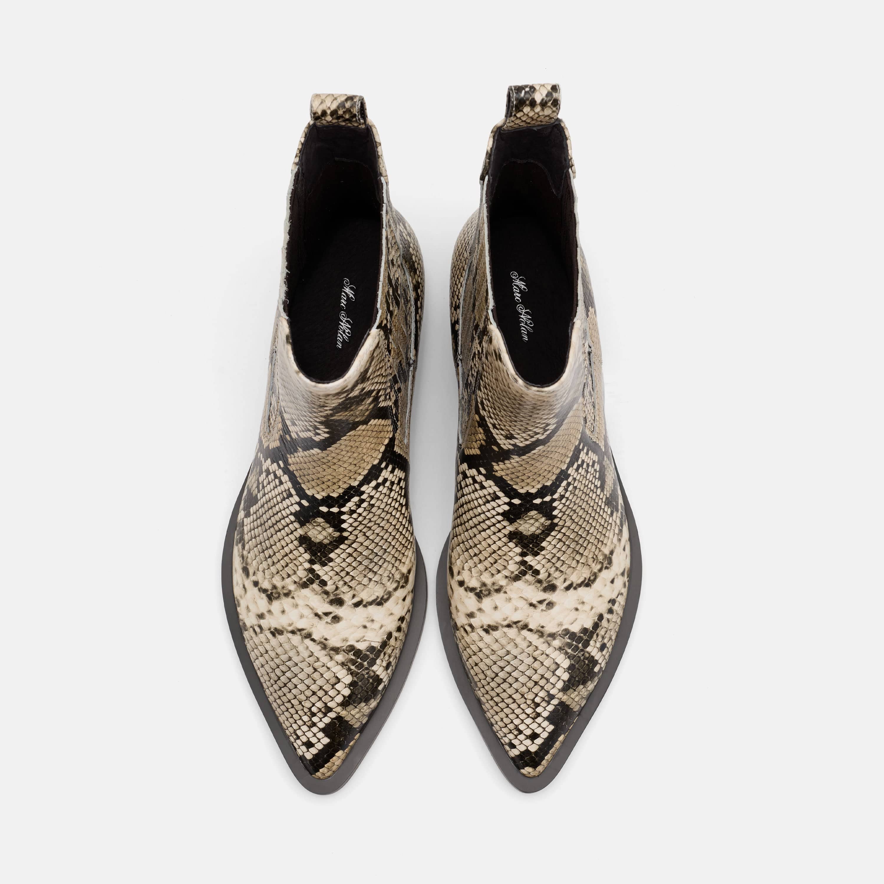 Savannah Natural Python Leather Ankle Boots