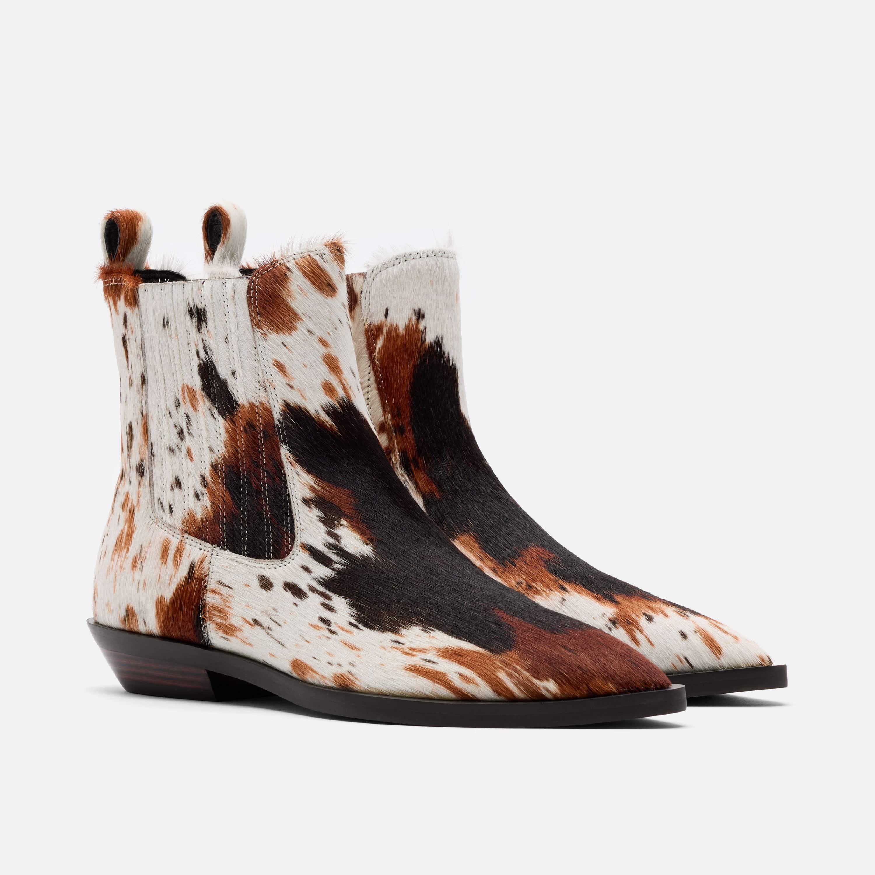 Savannah Tiger Horse Pony Hair Ankle Boots