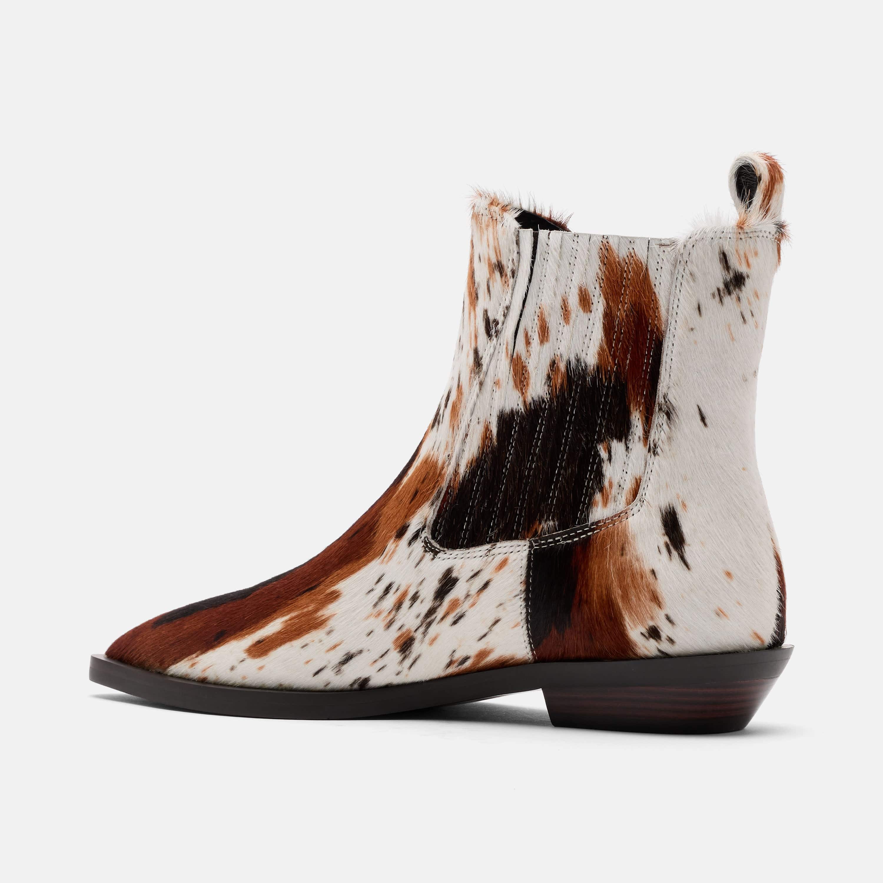 Savannah Tiger Horse Pony Hair Ankle Boots