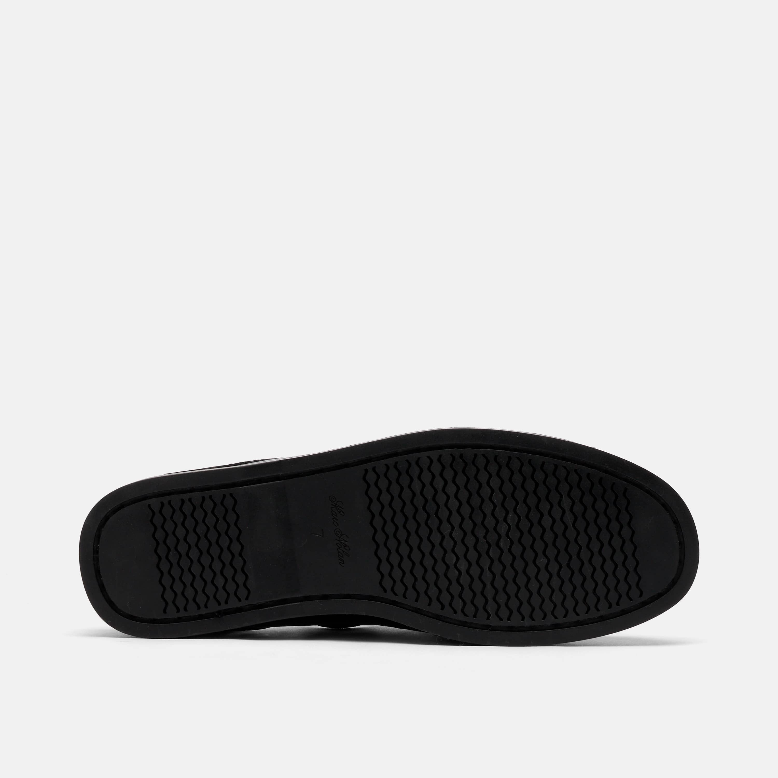 Selene Black Pleated Leather Boat Shoe Mules