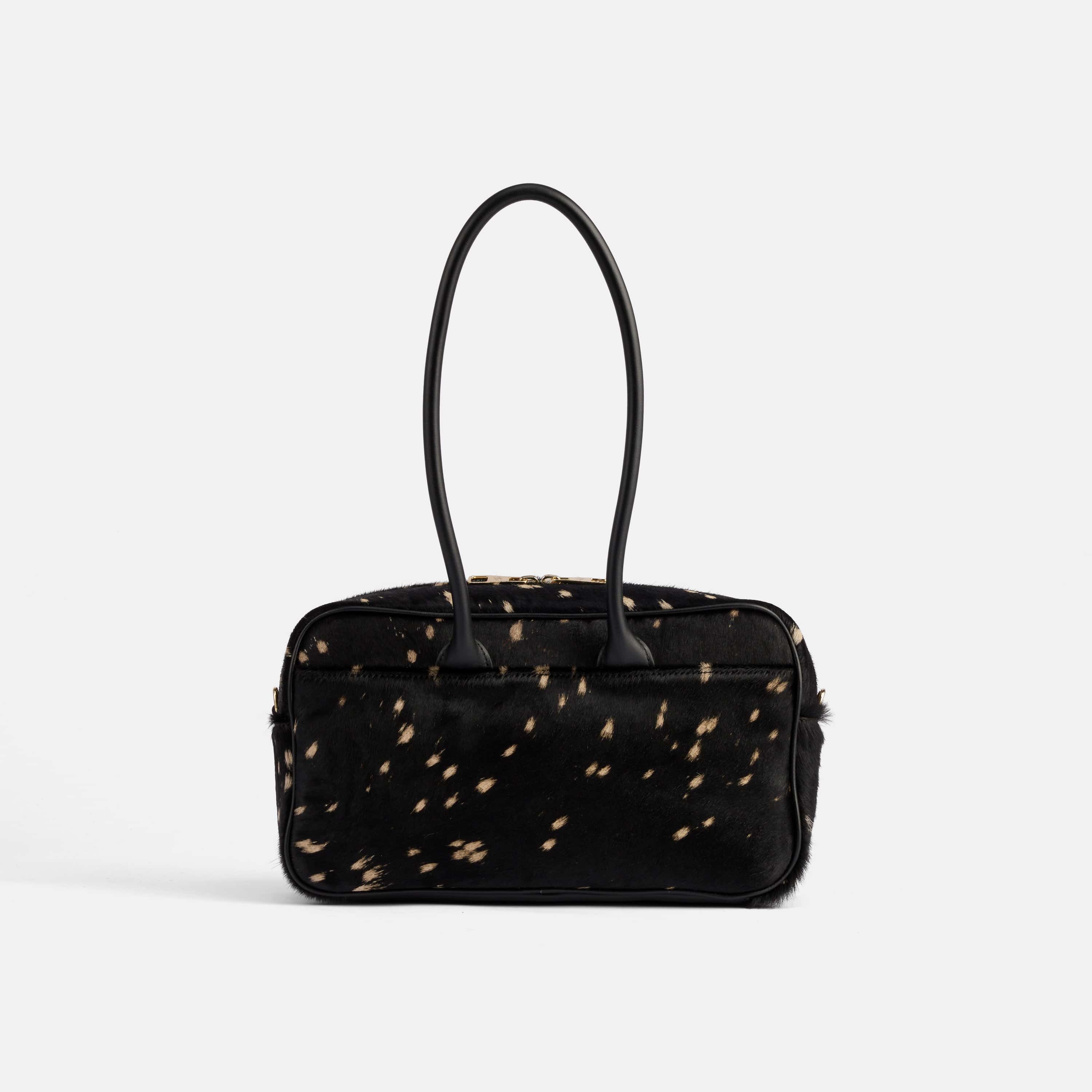 Serena Horsebit Shoulder Bag - Ponyhair & Black Leather