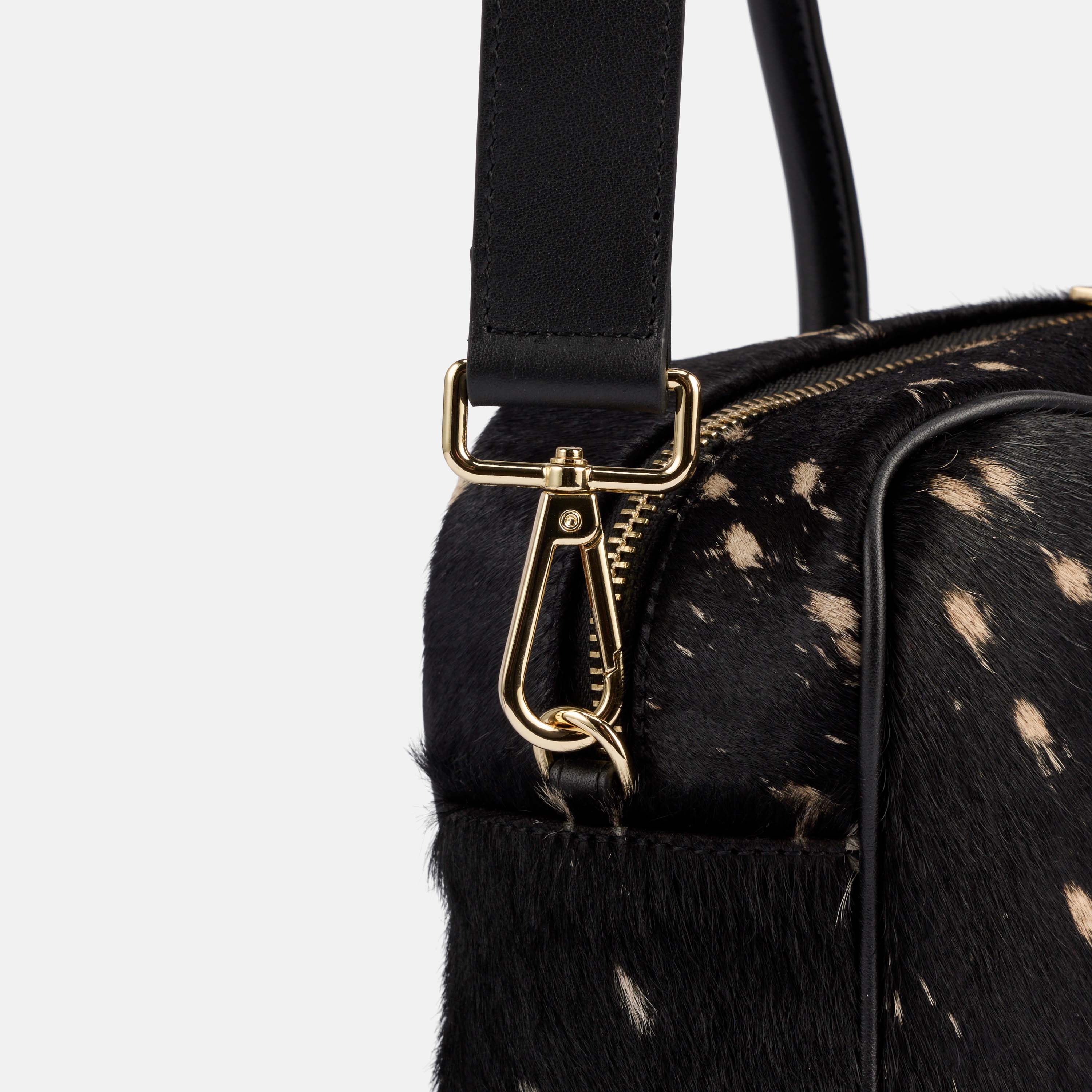 Serena Horsebit Shoulder Bag - Ponyhair & Black Leather
