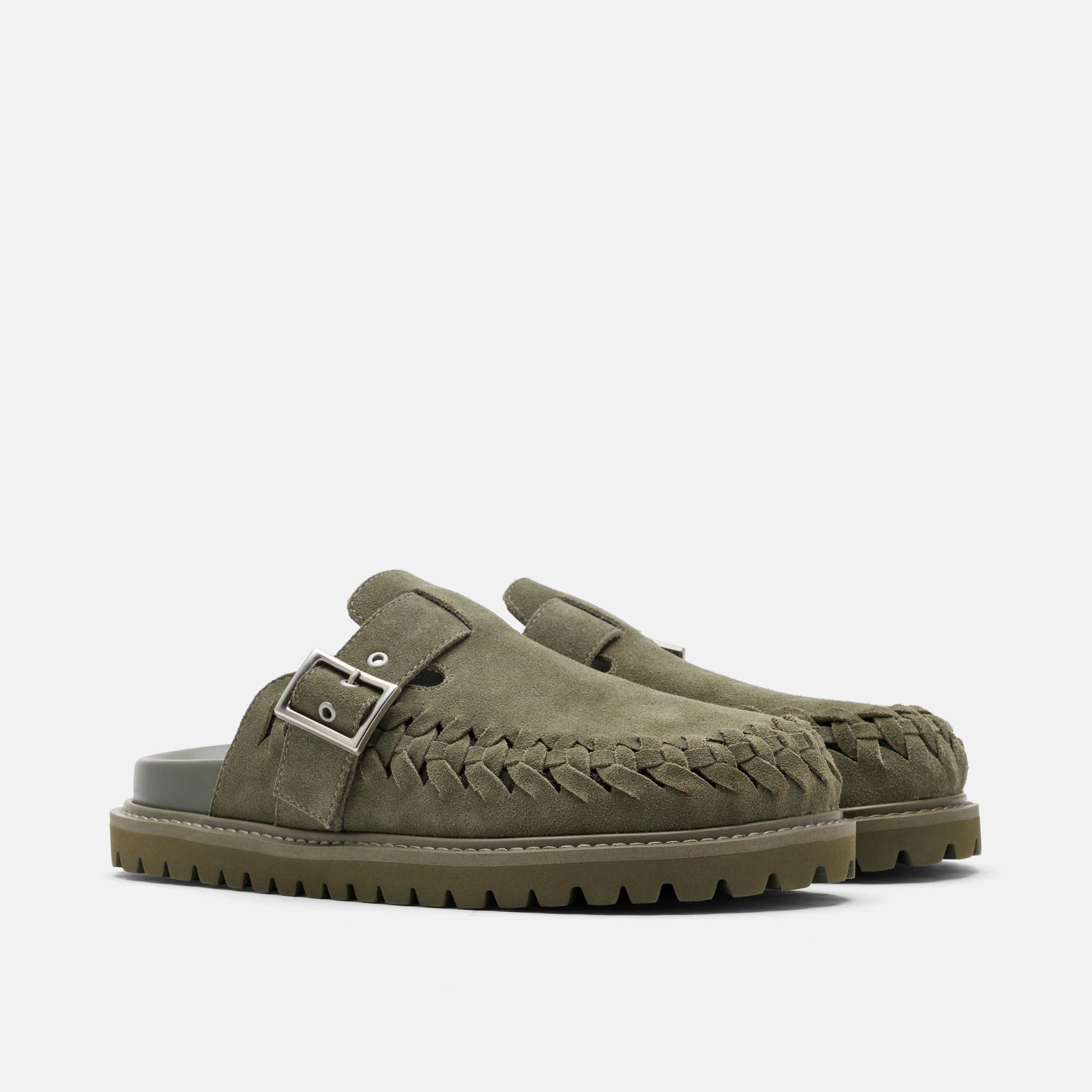 Shiloh Taupe Suede Clogs