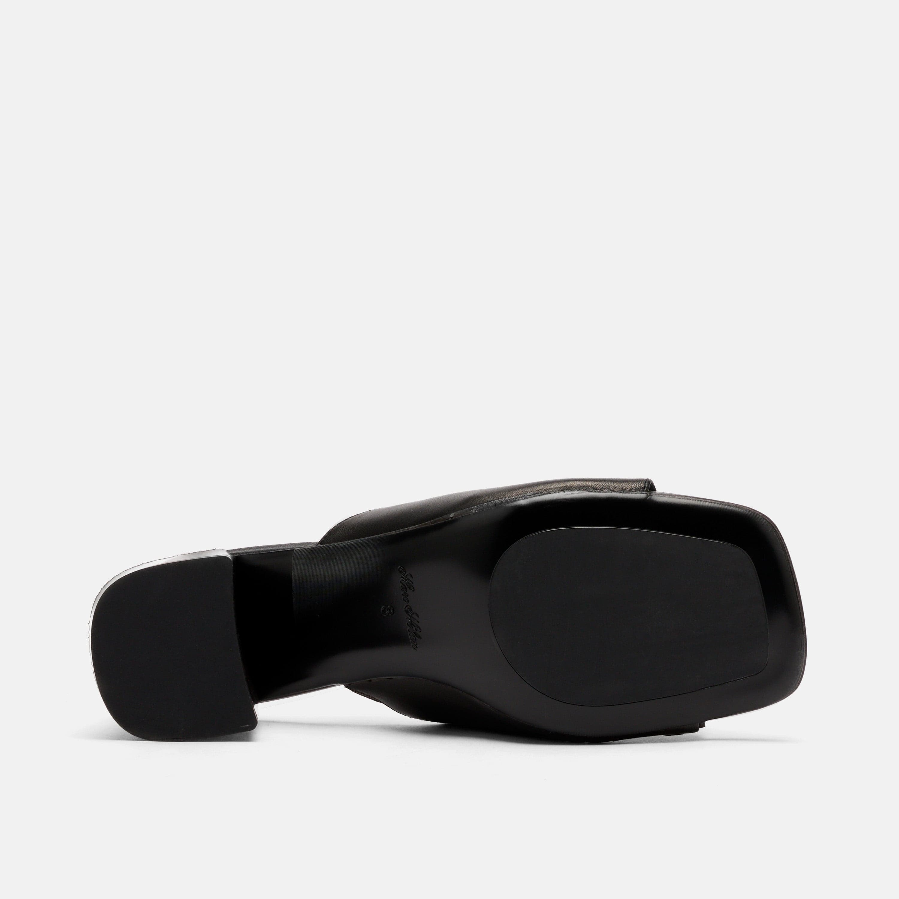 Sienna Black/White Leather Tassel Block Pumps