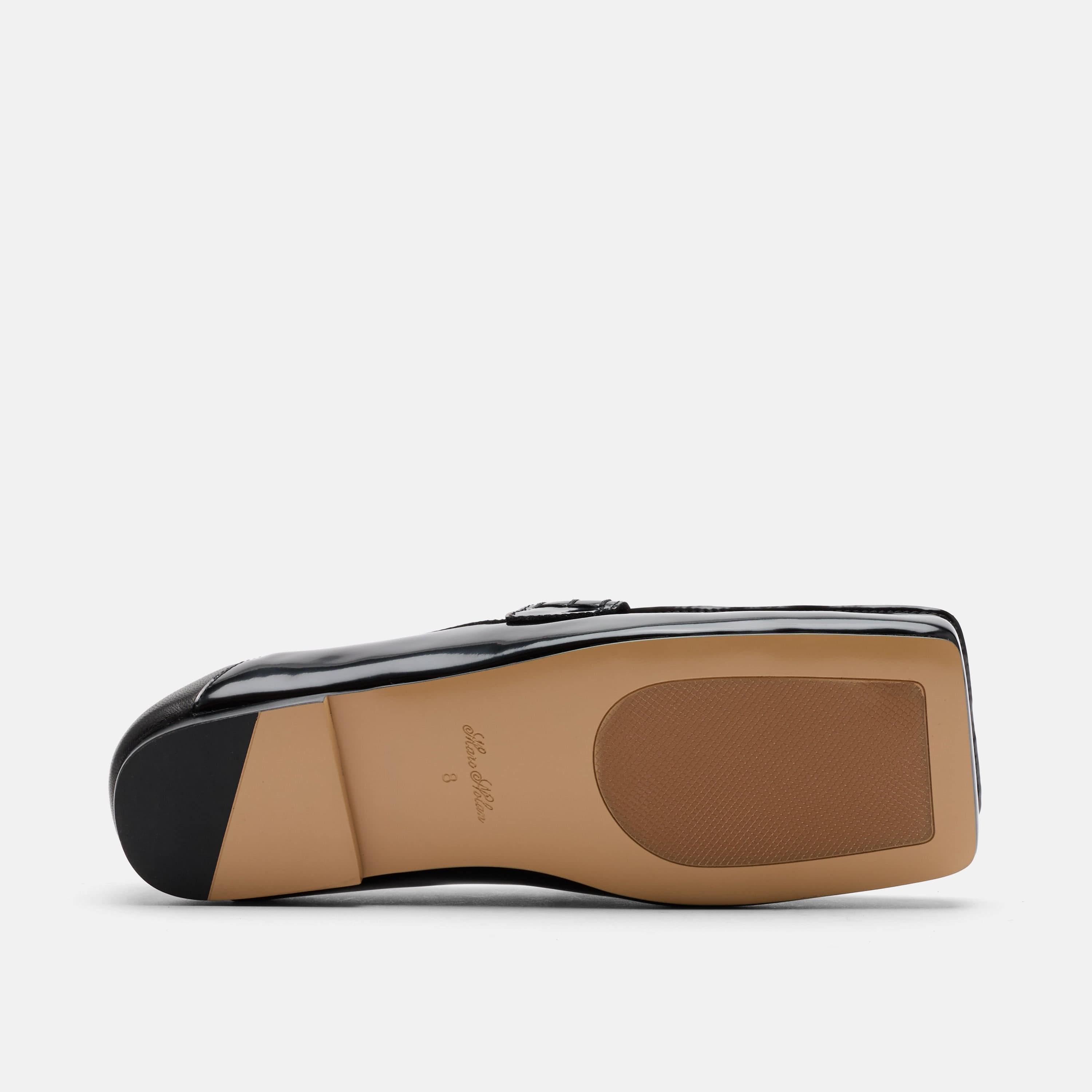 Simone Black/Tan Leather Raffia Tassel Loafers