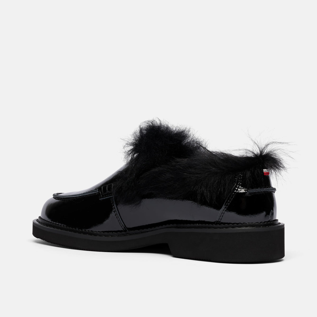 Sinclair Black Patent Fur Loafer