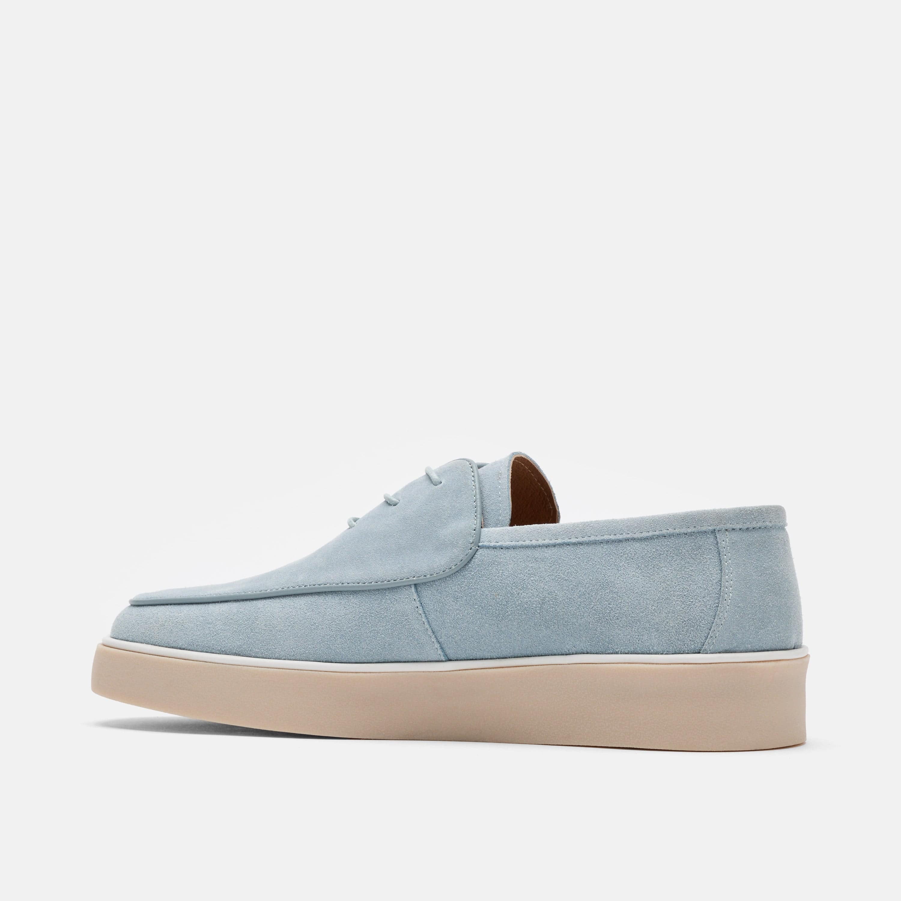 Cannes Sky Blue Suede Lace-Up Sneakers