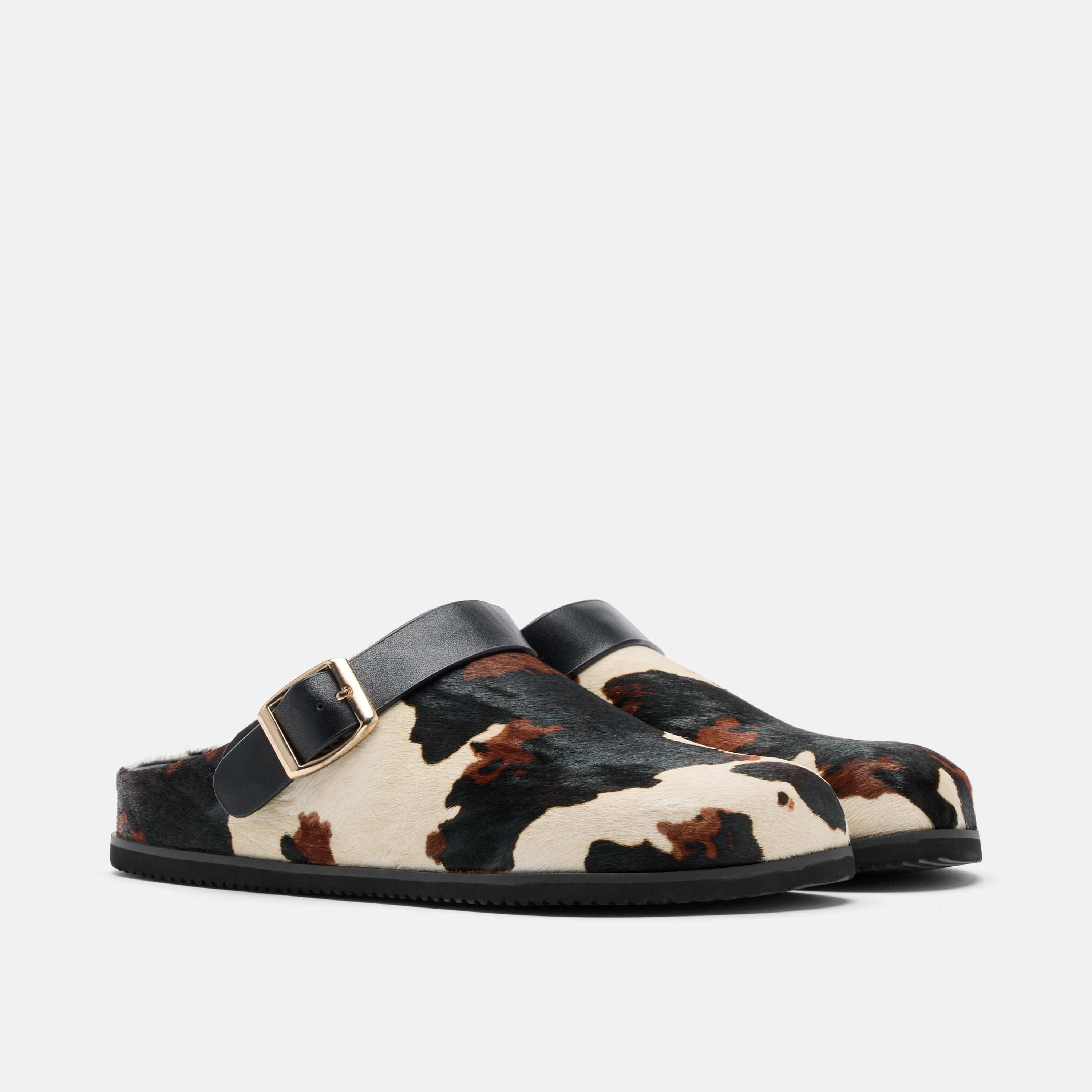 Solana Cow Print Backstrap Clogs