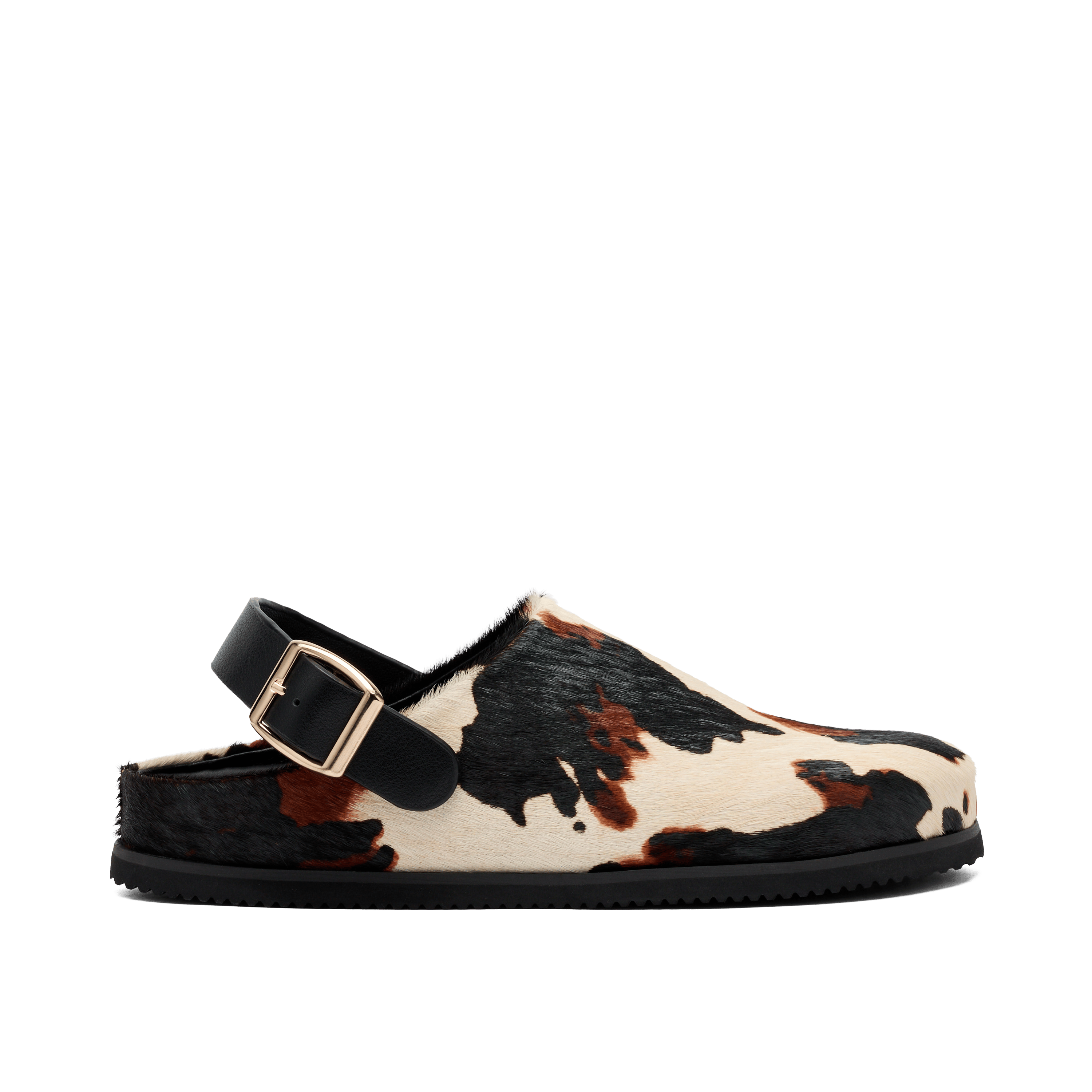 Ms. Solana Cow Print Backstrap Clogs