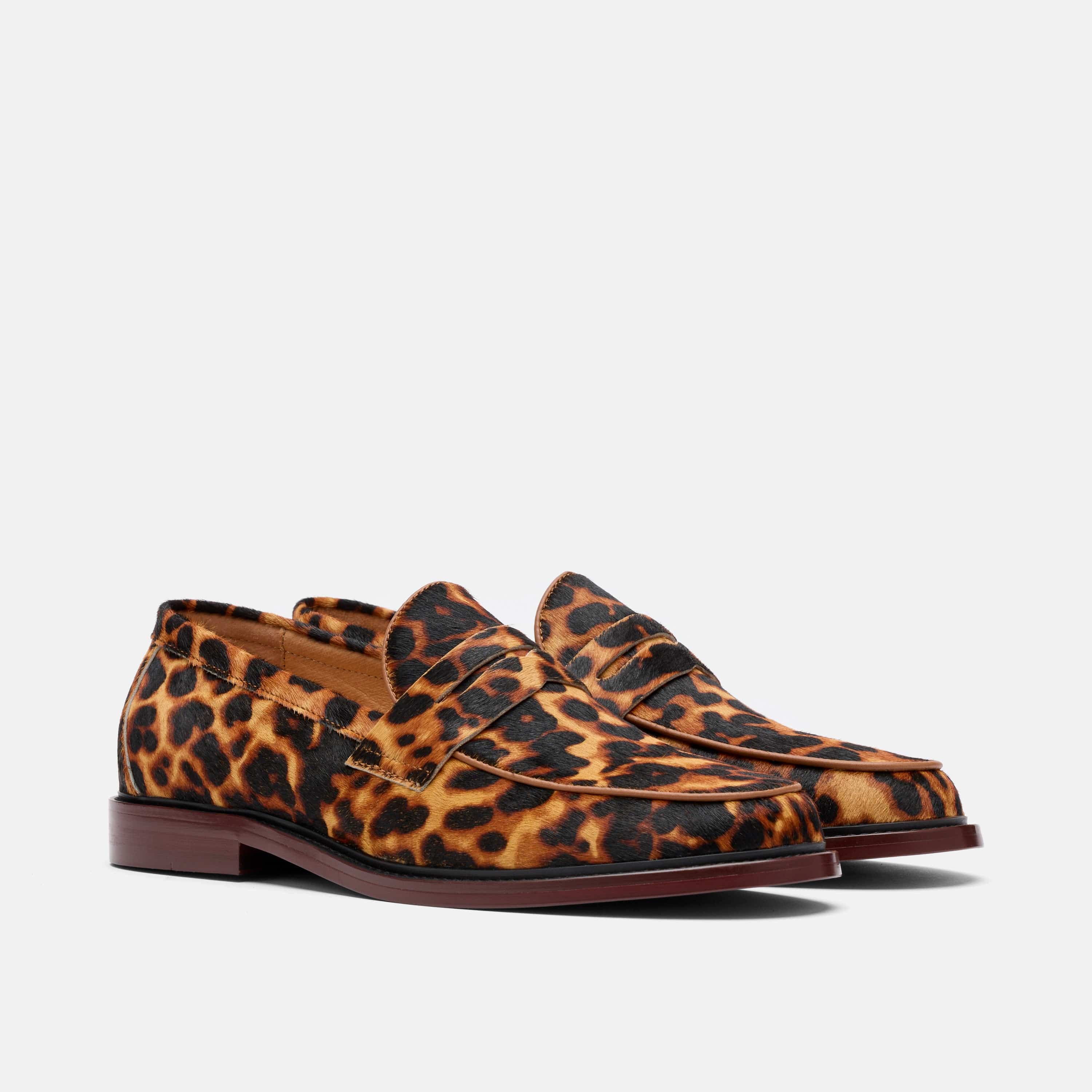 StayFoxx Leopard Suede Apex Penny Loafer
