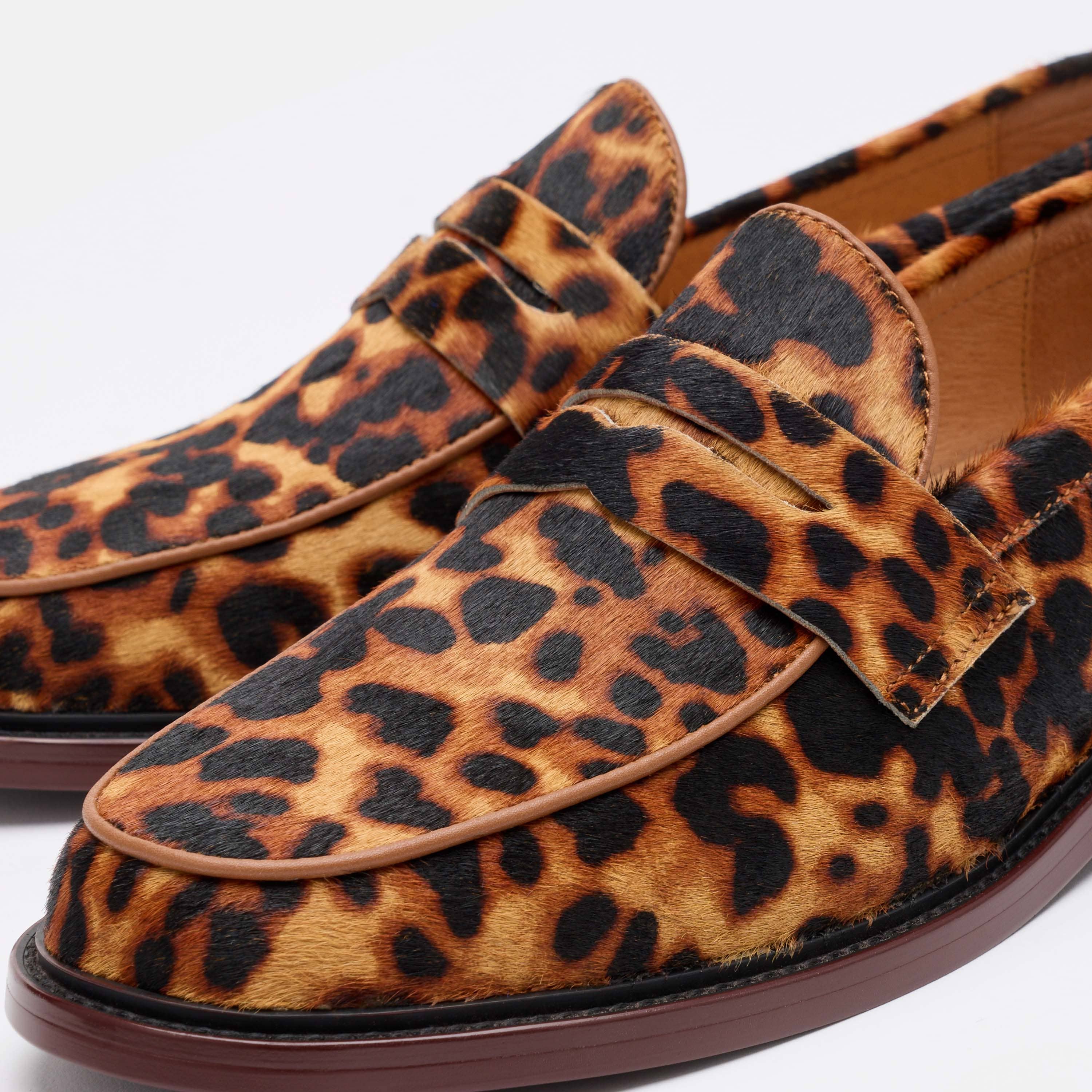 StayFoxx Leopard Suede Apex Penny Loafer