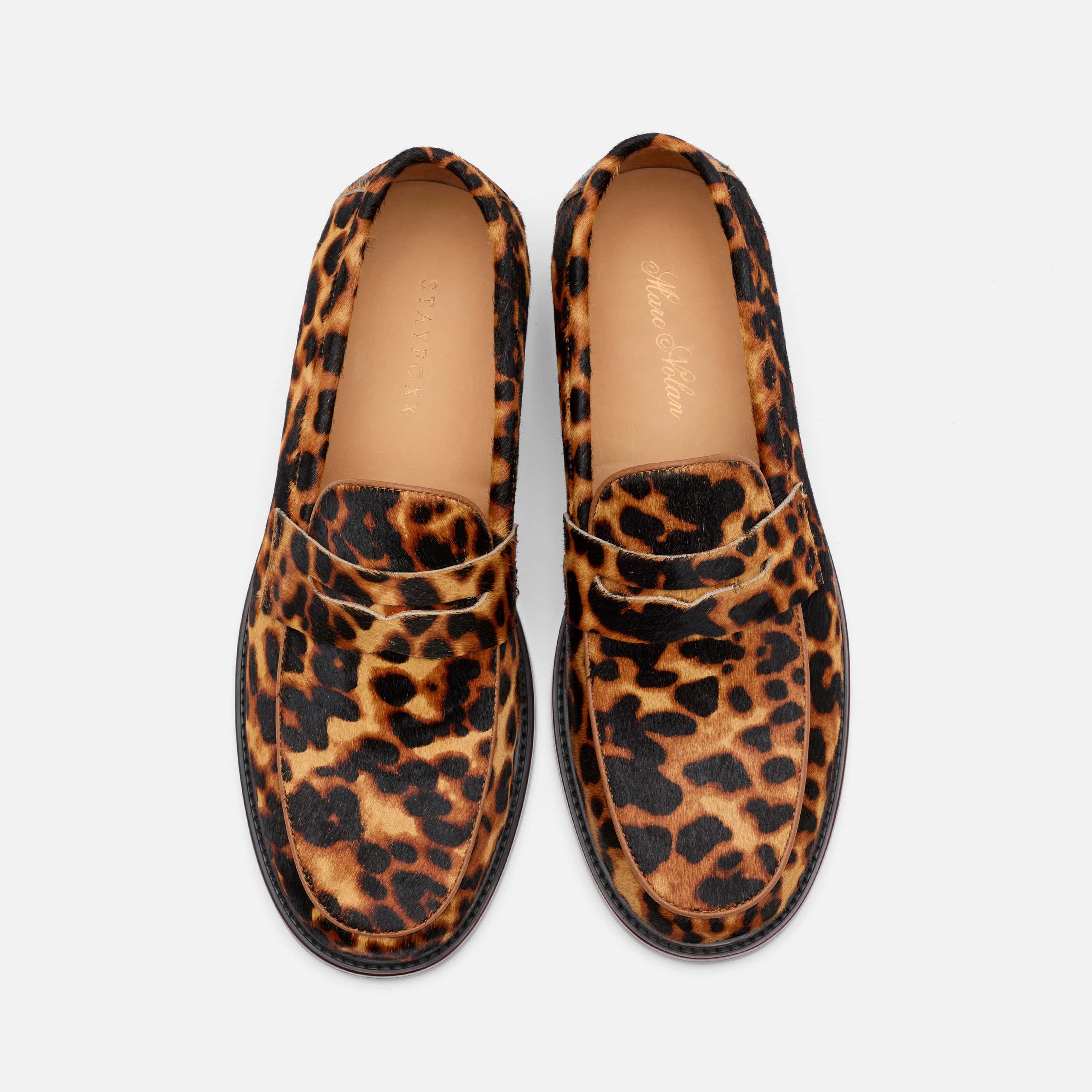 StayFoxx Leopard Suede Apex Penny Loafer