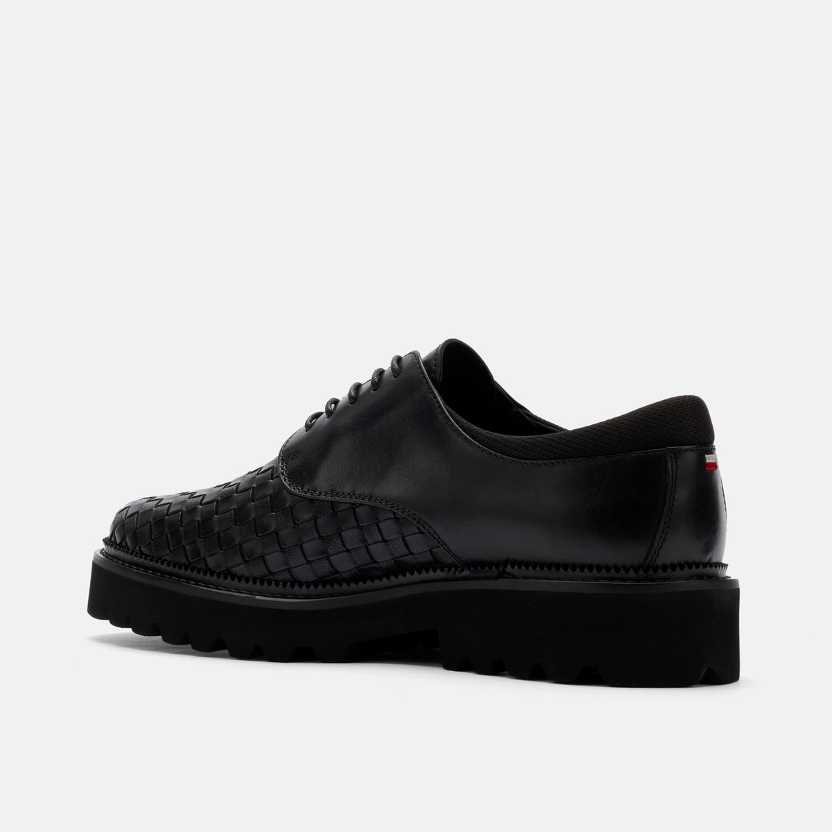 Sterling Black Woven Leather Derby