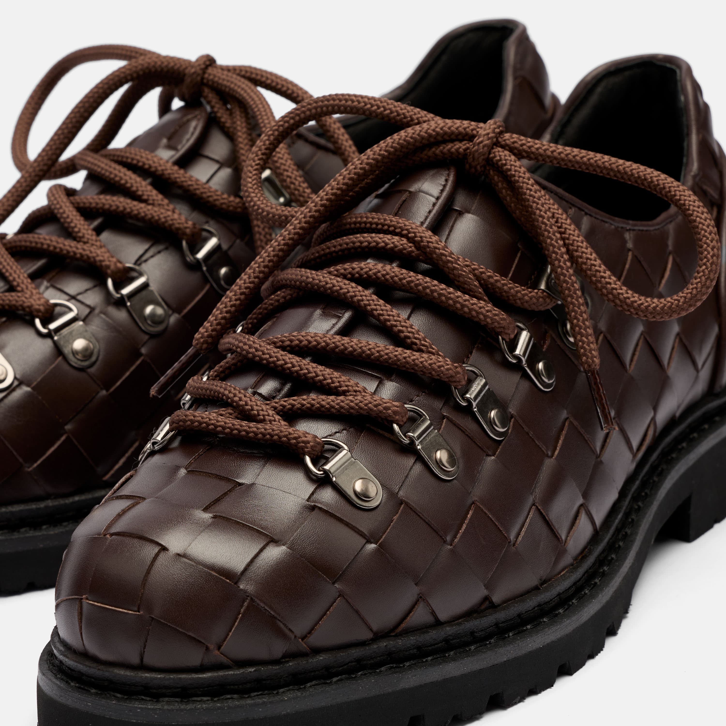 Summit Brown Woven Leather Hiker Shoe