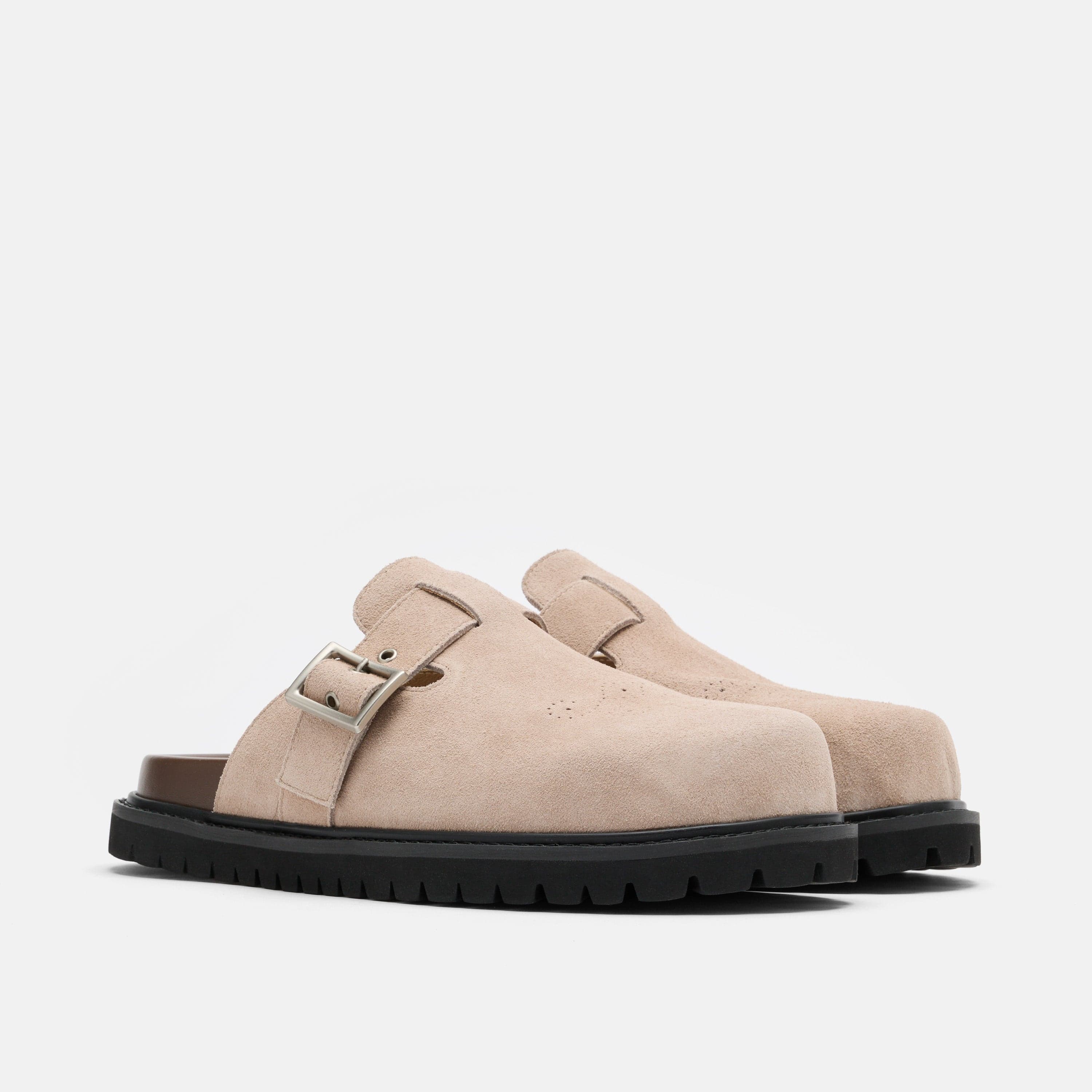 Shiloh Tan Suede Clogs