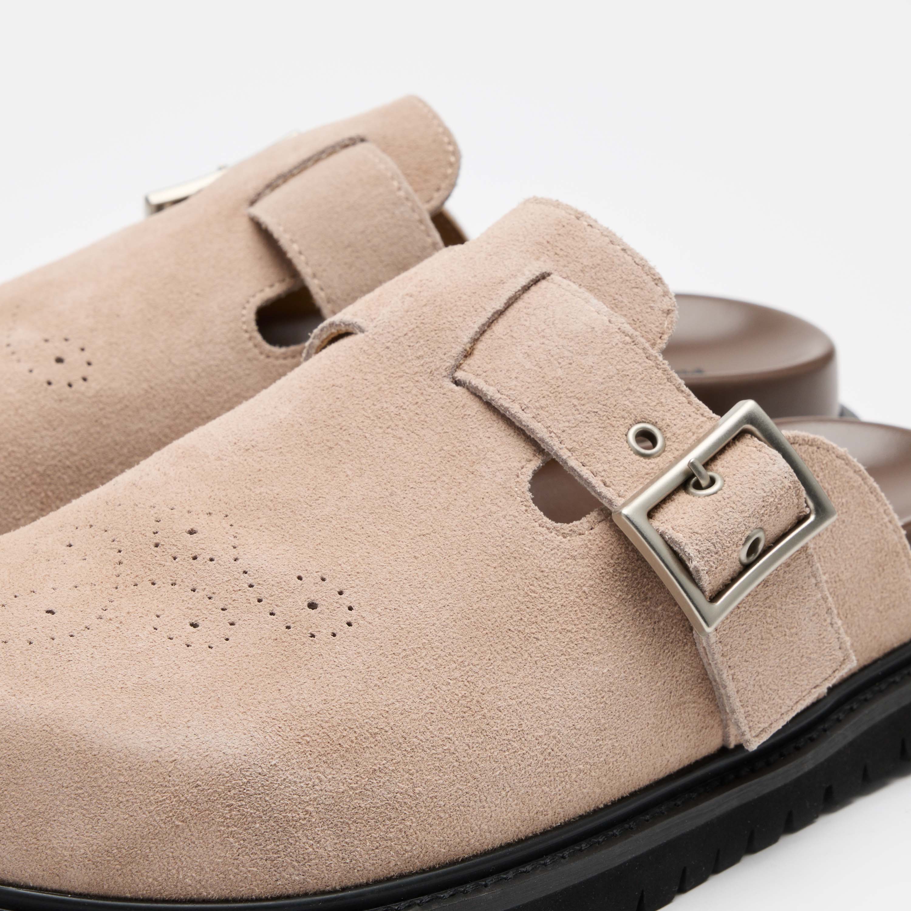 Shiloh Tan Suede Clogs
