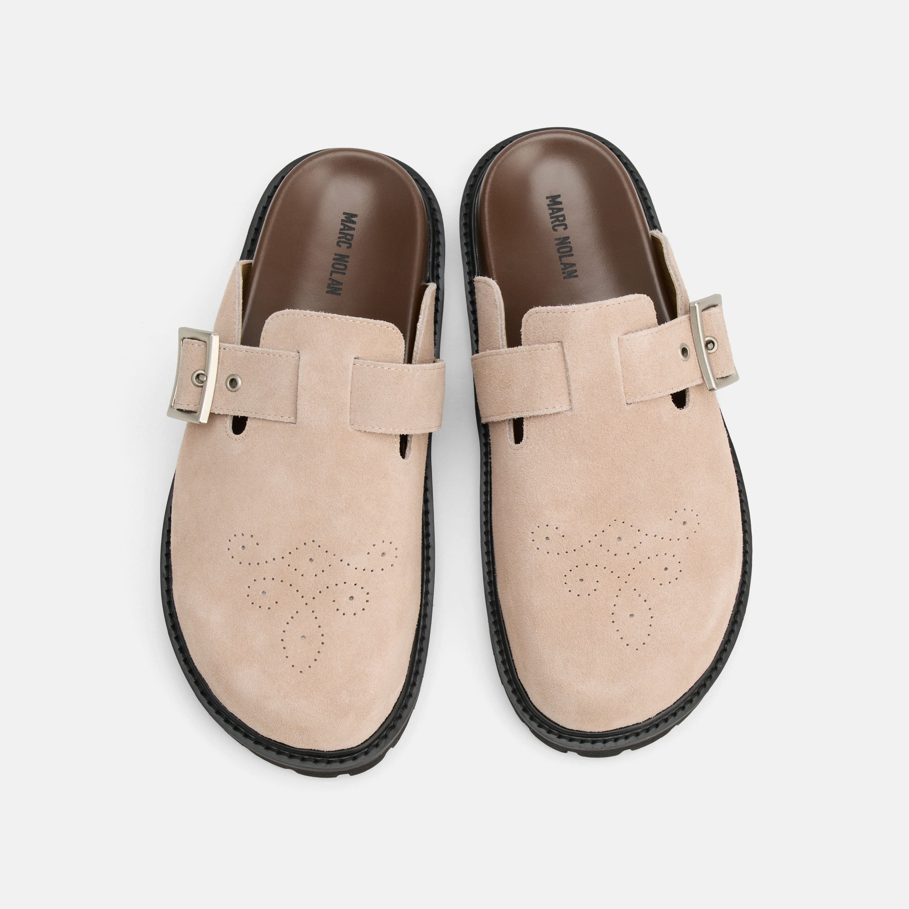 Shiloh Tan Suede Clogs