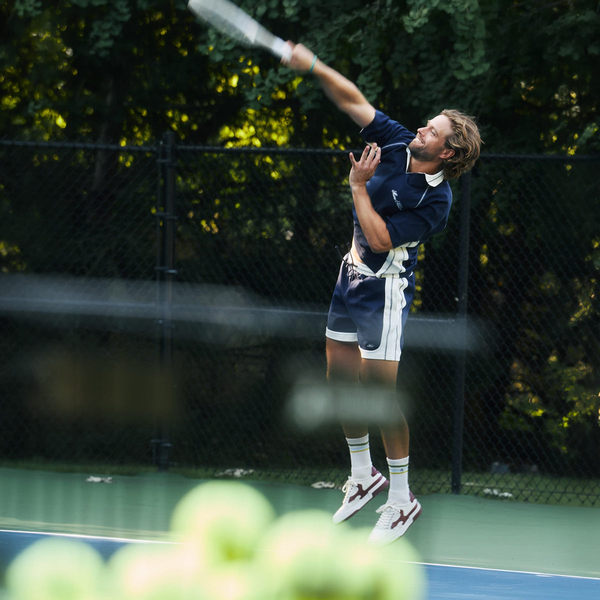 Tennis Polo - Navy/White