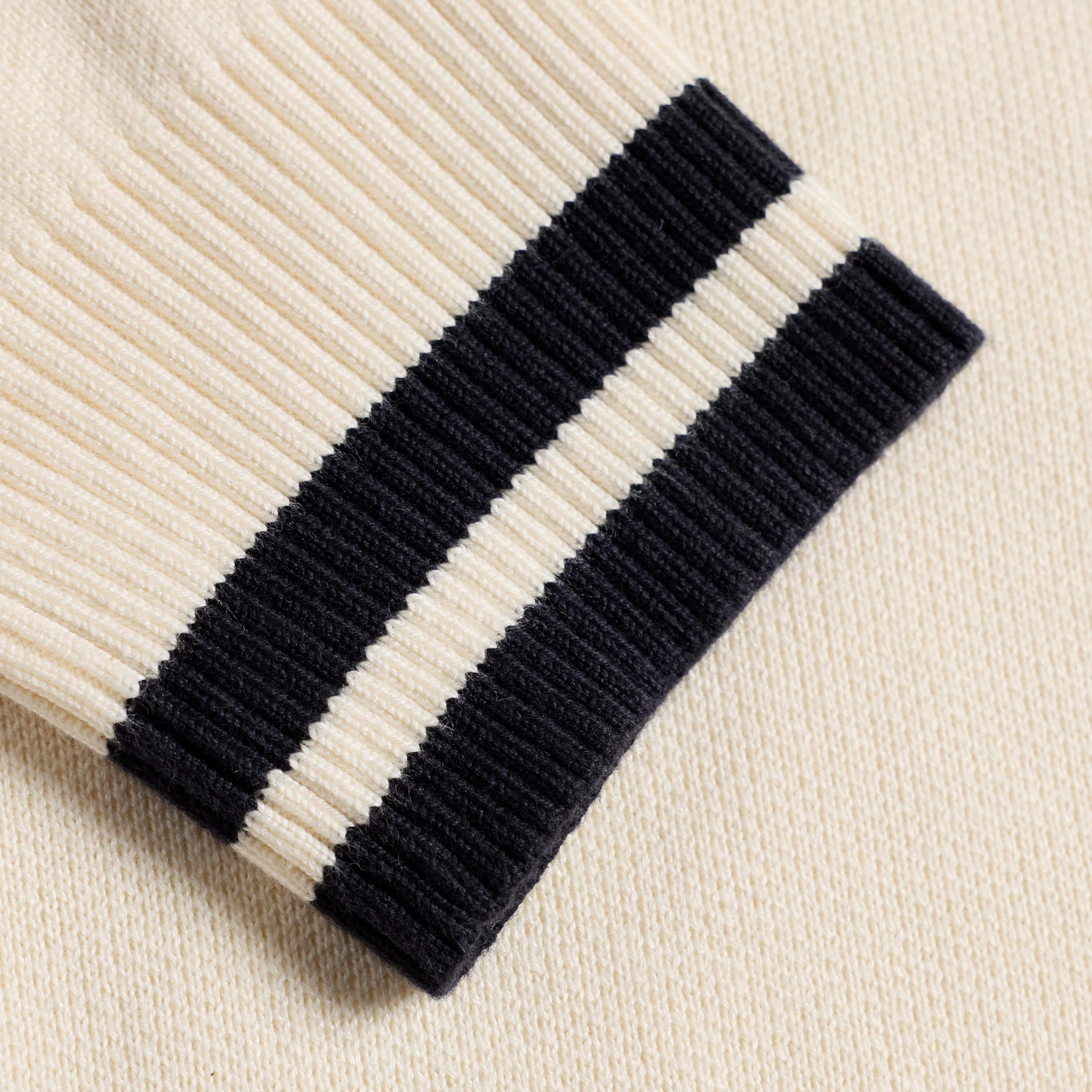 Marc Nolan Cream/Navy Varsity Sweater - Unisex