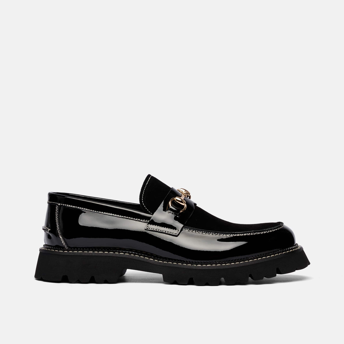 Black Menswear The Gentleman II Black Patent Bit Loafer