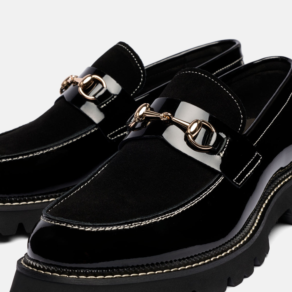 Black Menswear The Gentleman II Black Patent Bit Loafer